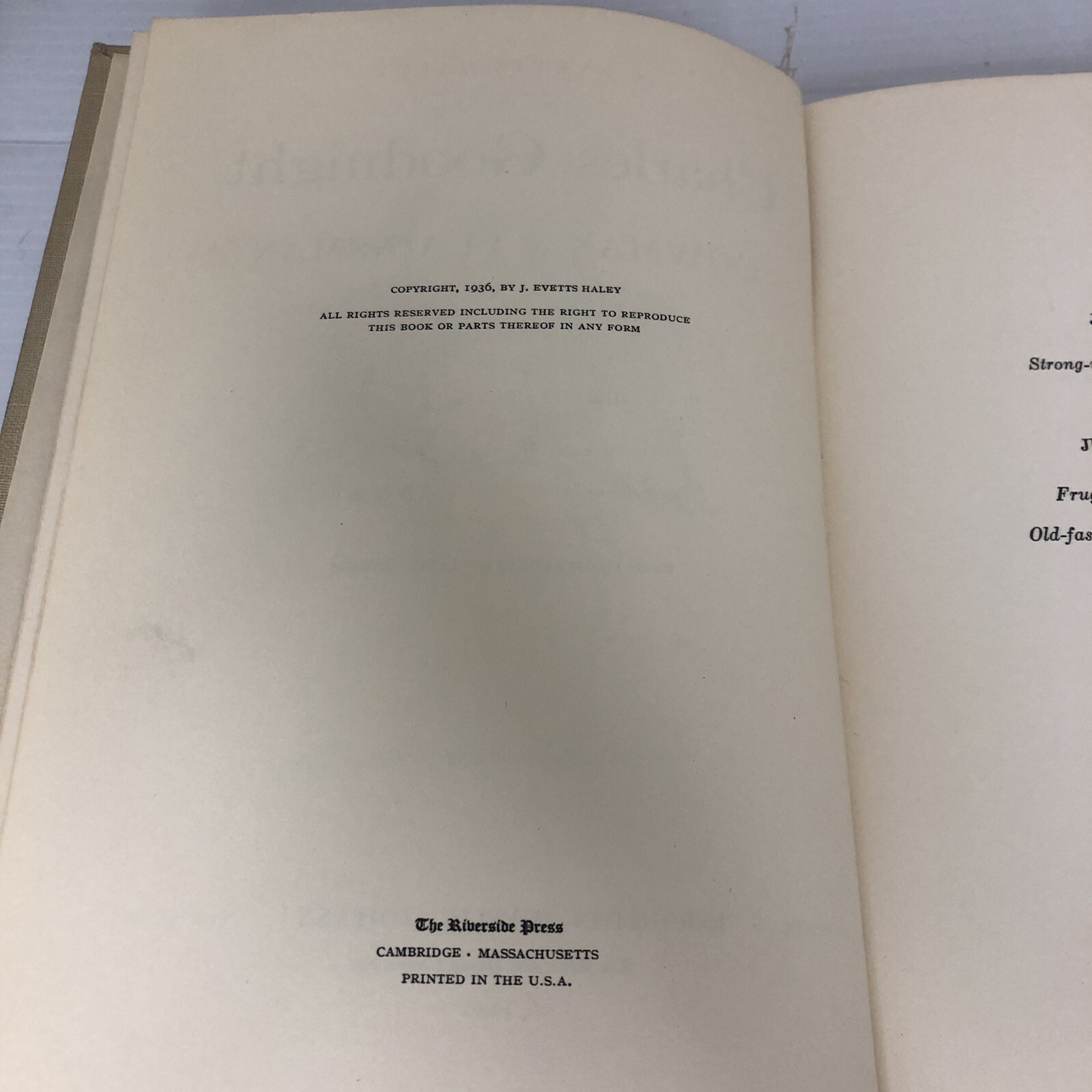 Charles Goodnight by J. Evetts Haley 1936 Hardcover- See photos