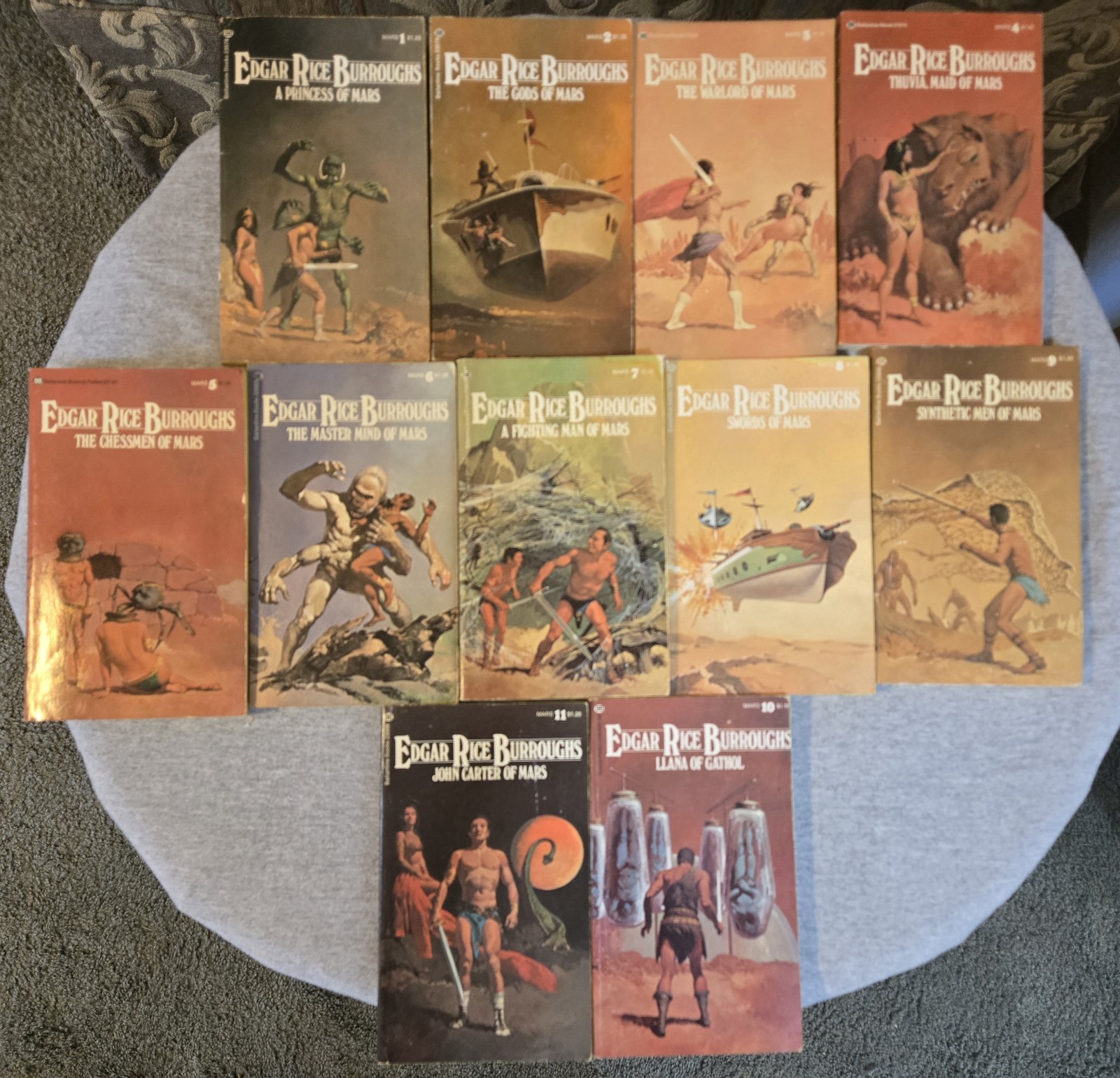 Edgar Rice Burroughs Complete Mars/Barsoom Set 1-11 Vintage Ballantine 1970s PB