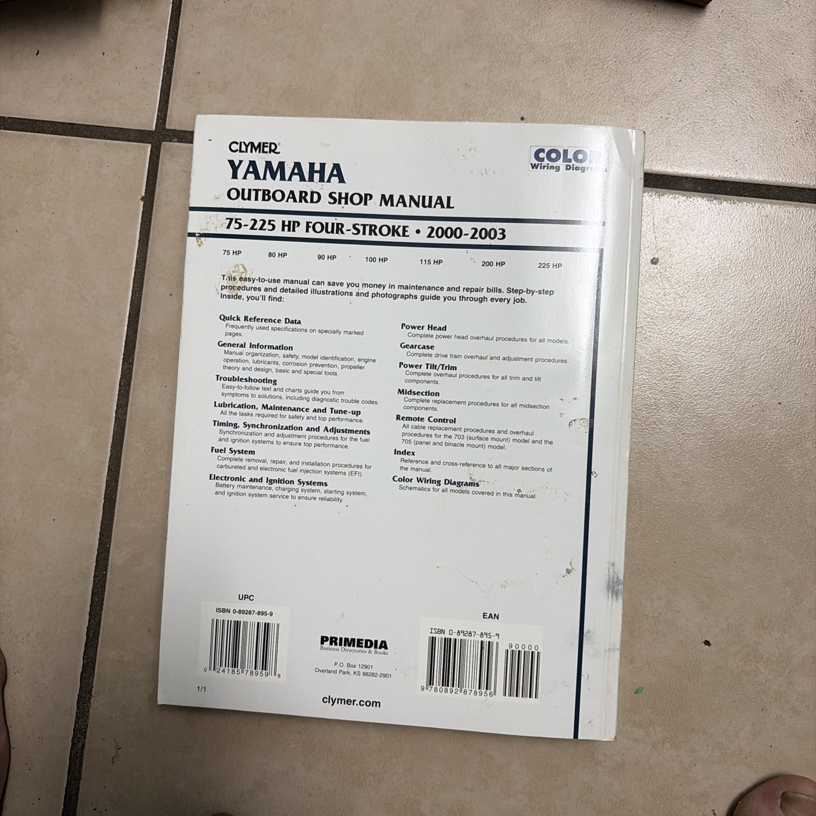 Yamaha Four-Stroke Outboards 75-225 Hp,200-2003 by Clymer Publications Staff