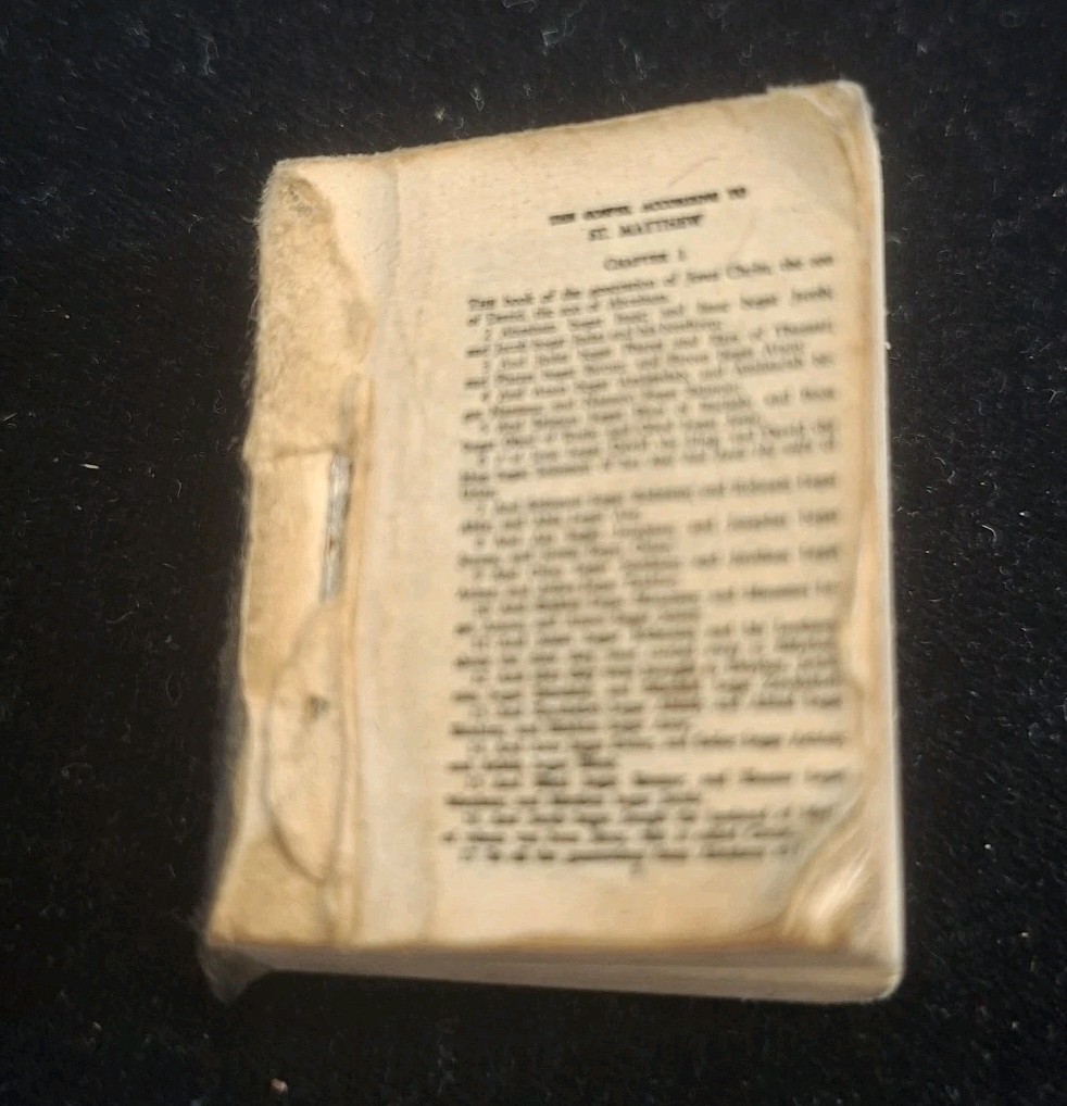 Miniature Bible – Missing Cover – 3.5cm x 2.5cm