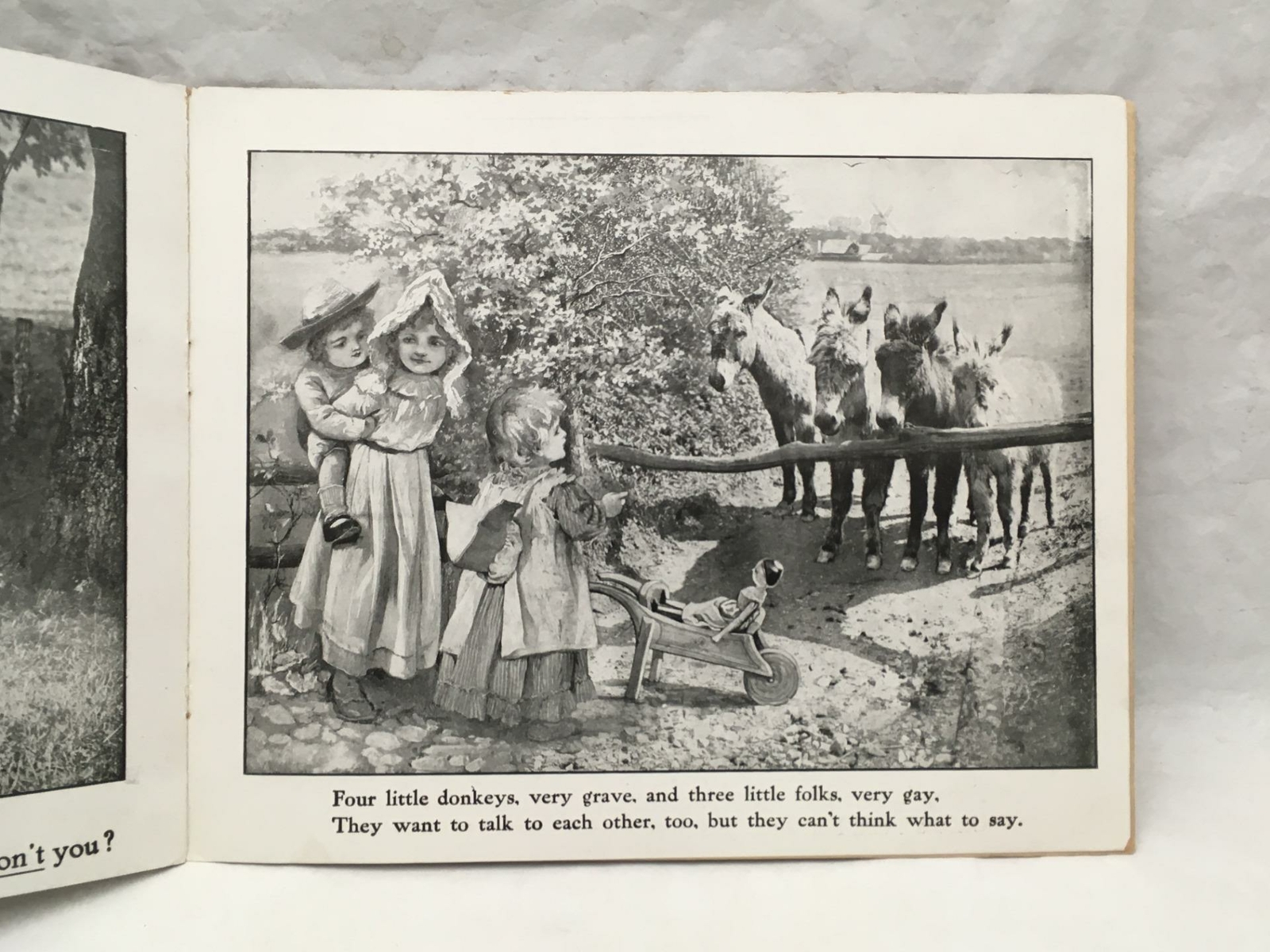 Adorable Antique Children’s Book COUNTRY PLAYMATES Great Color Images 12.25×9.75