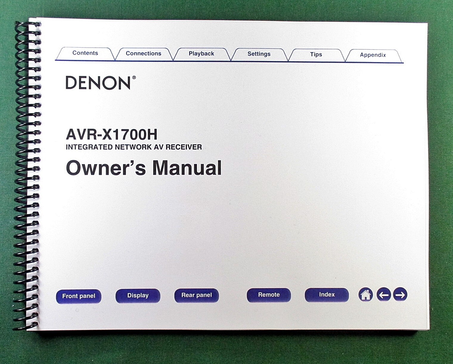 Denon AVR-X1700H Instruction Manual: Full Color 284 Pages & Protective Covers!
