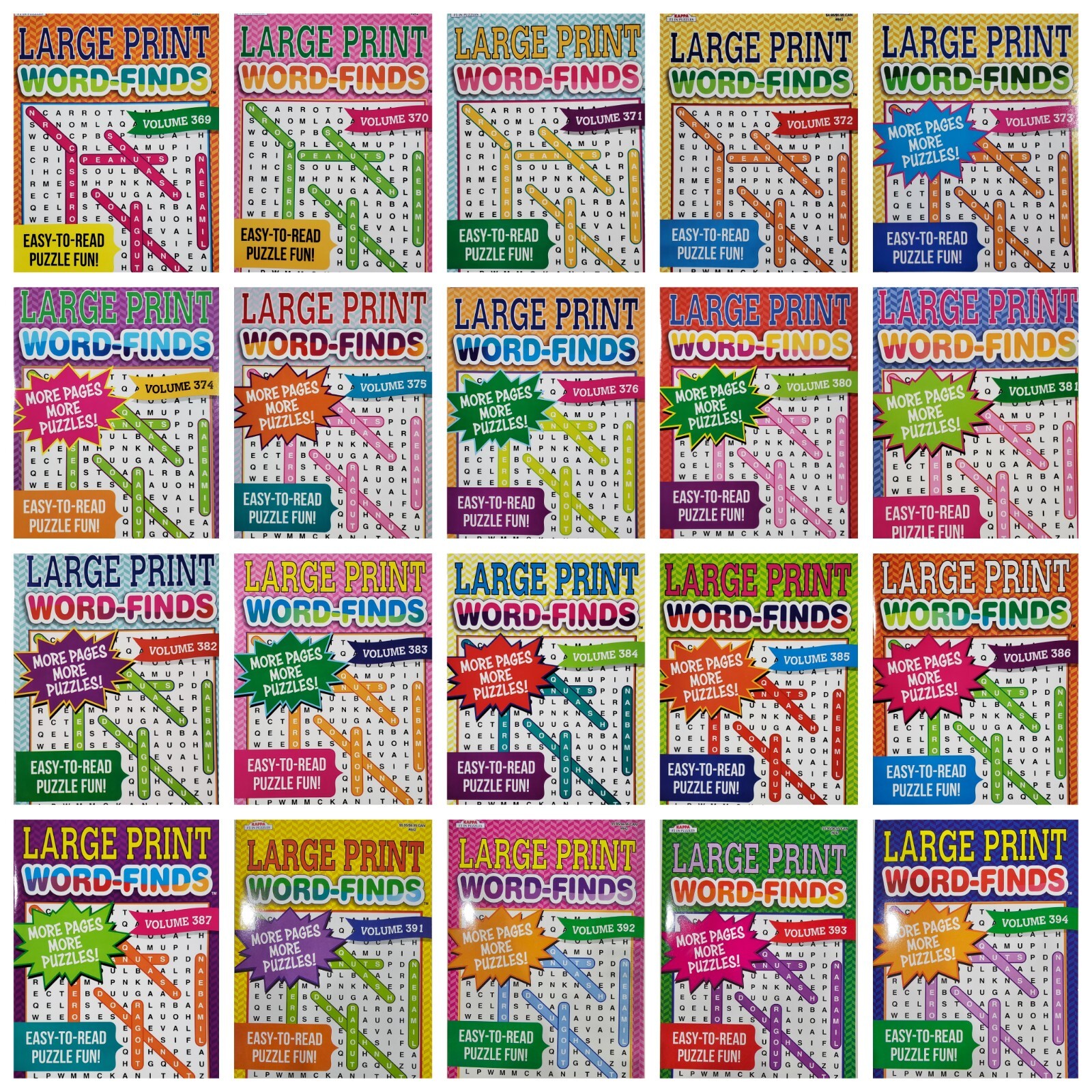 Kappa Large Print Word-Finds Puzzle Books, Largest Selection of Volumes. U-PICK!
