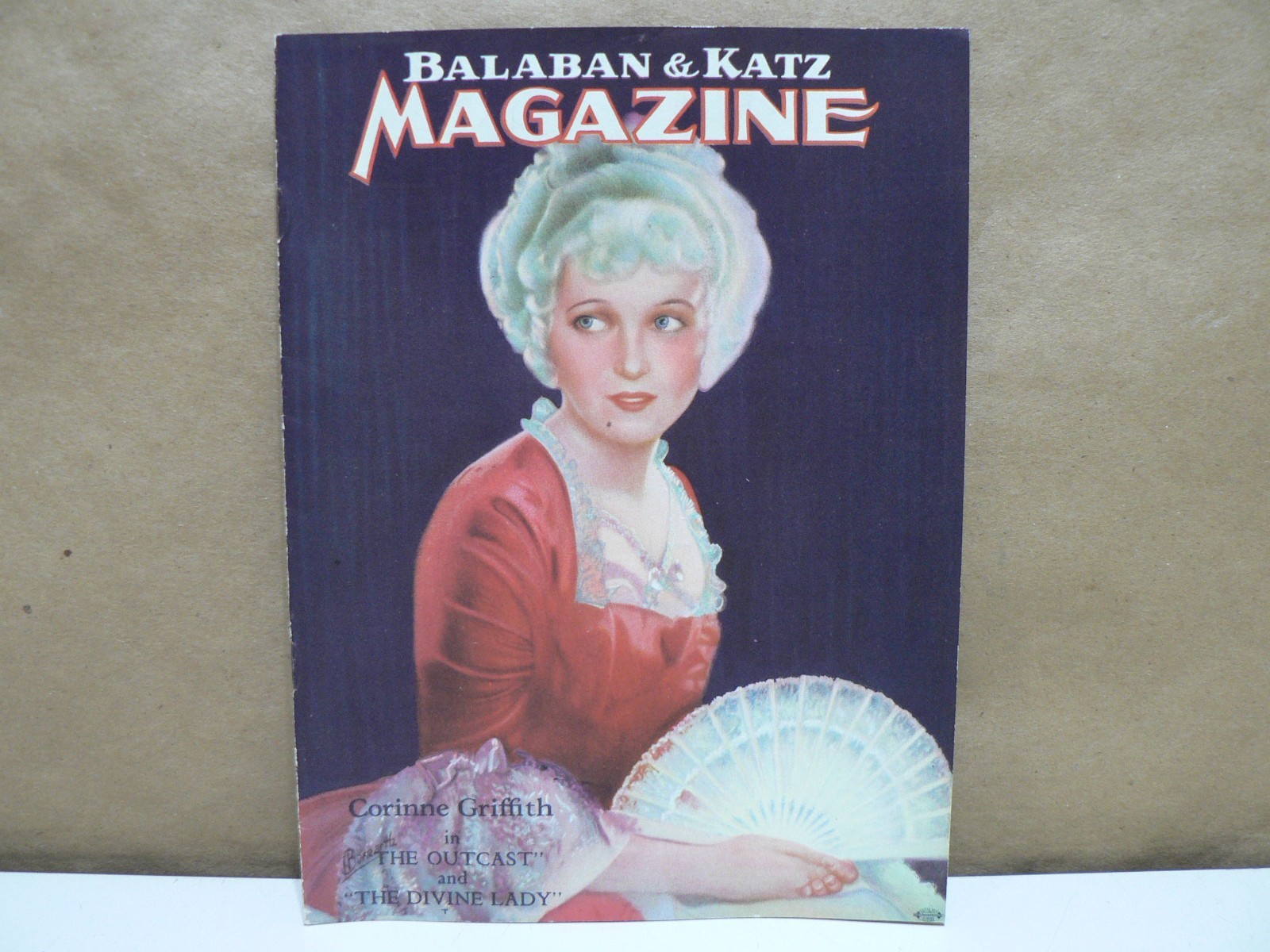 Vintage 1920’s Balaban & Katz Magazine Corinne Griffith Front Cover