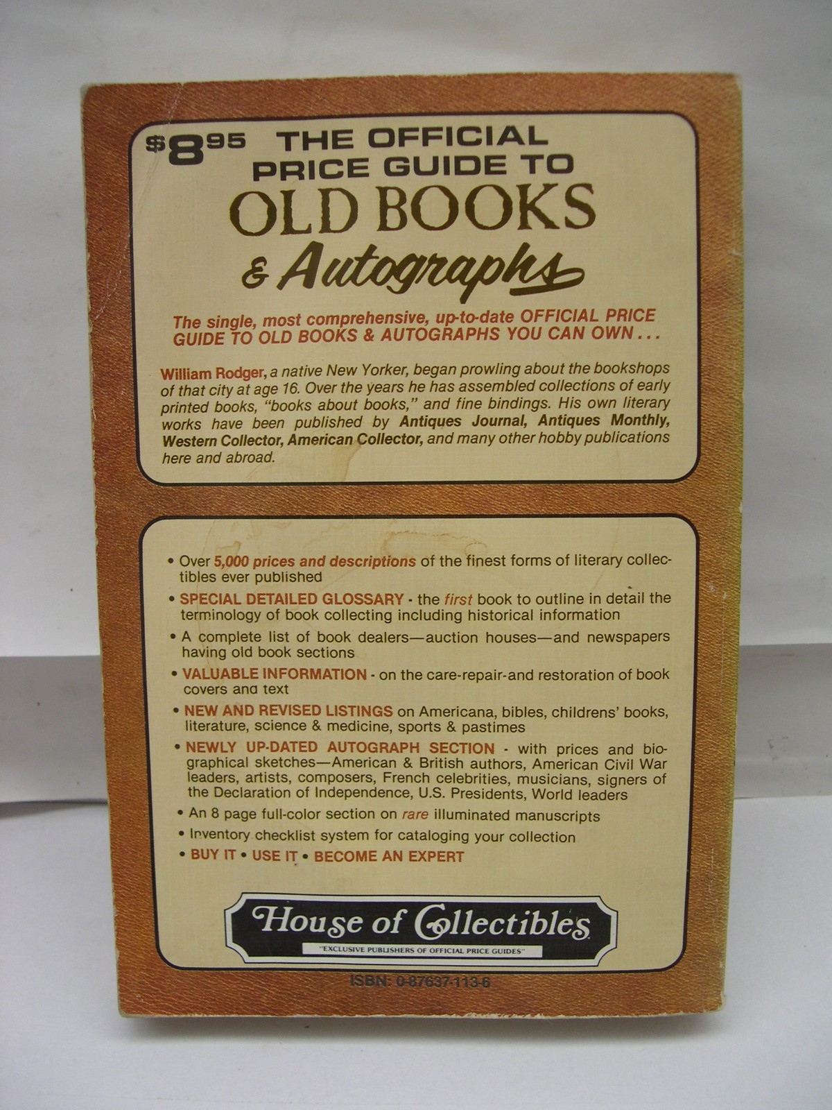 Three Books on Book Collecting, especially the commercial aspects