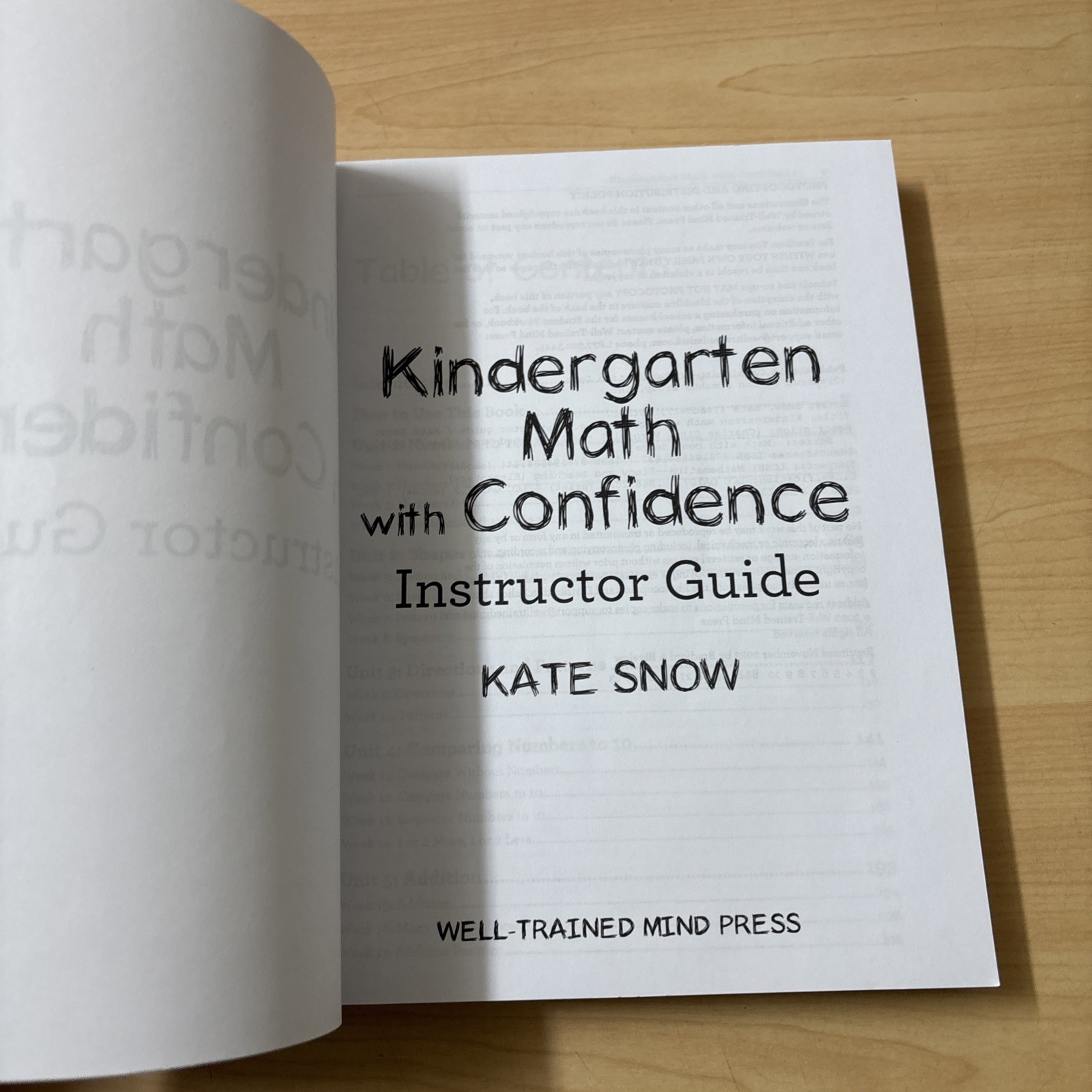 Kindergarten Math with Confidence Instructor Guide Kate Snow Well Trained Mind