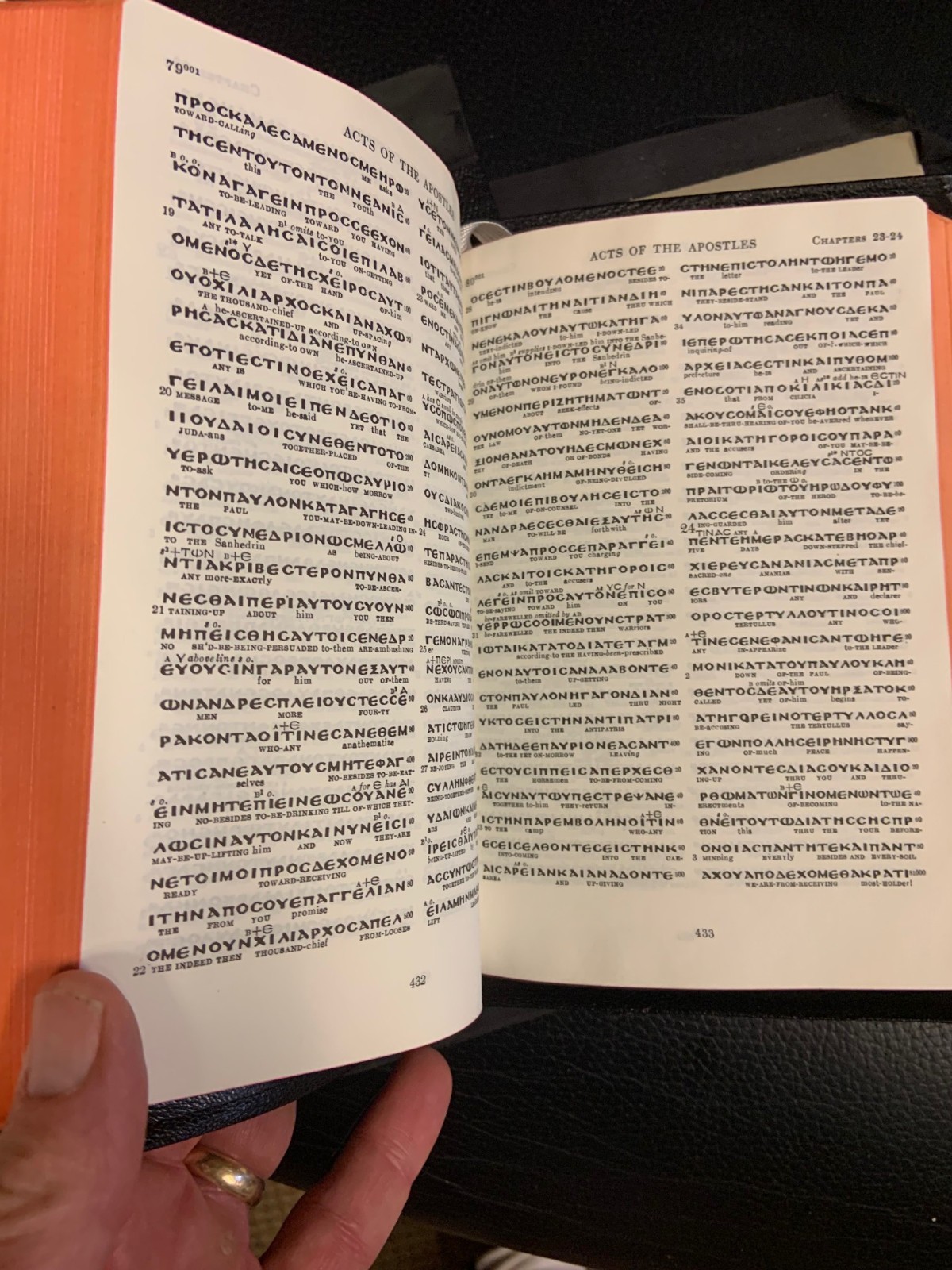 1955 NEW TESTAMENT GREEK TEXT BIBLE GOLD LEAF CONCORDANT SUBLINEAR LIKE NEW