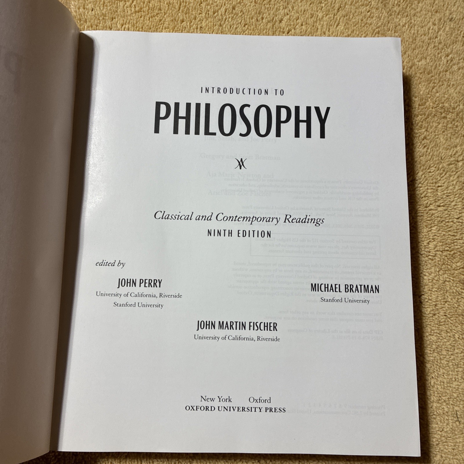 Introduction to Philosophy (9th Edition) 2020 TPB – Perry / Bratman / Fischer