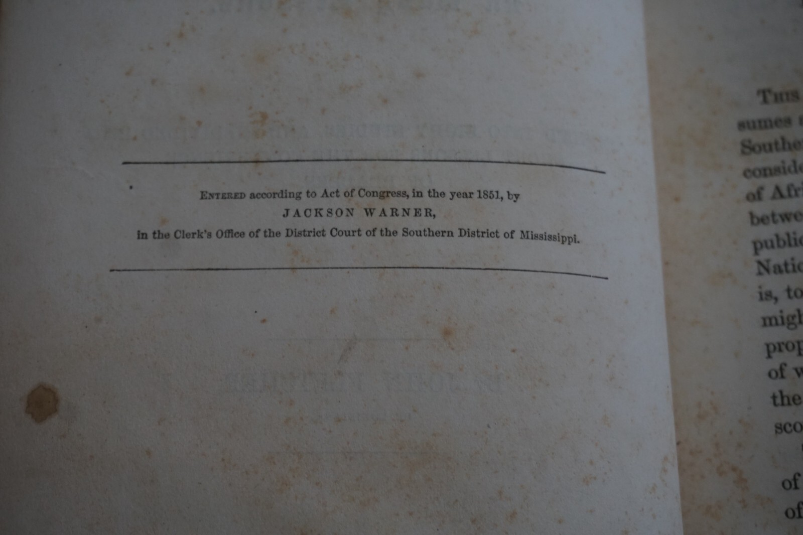 Fletcher’s Studies on Slavery 1852 Book Original printing New Binding