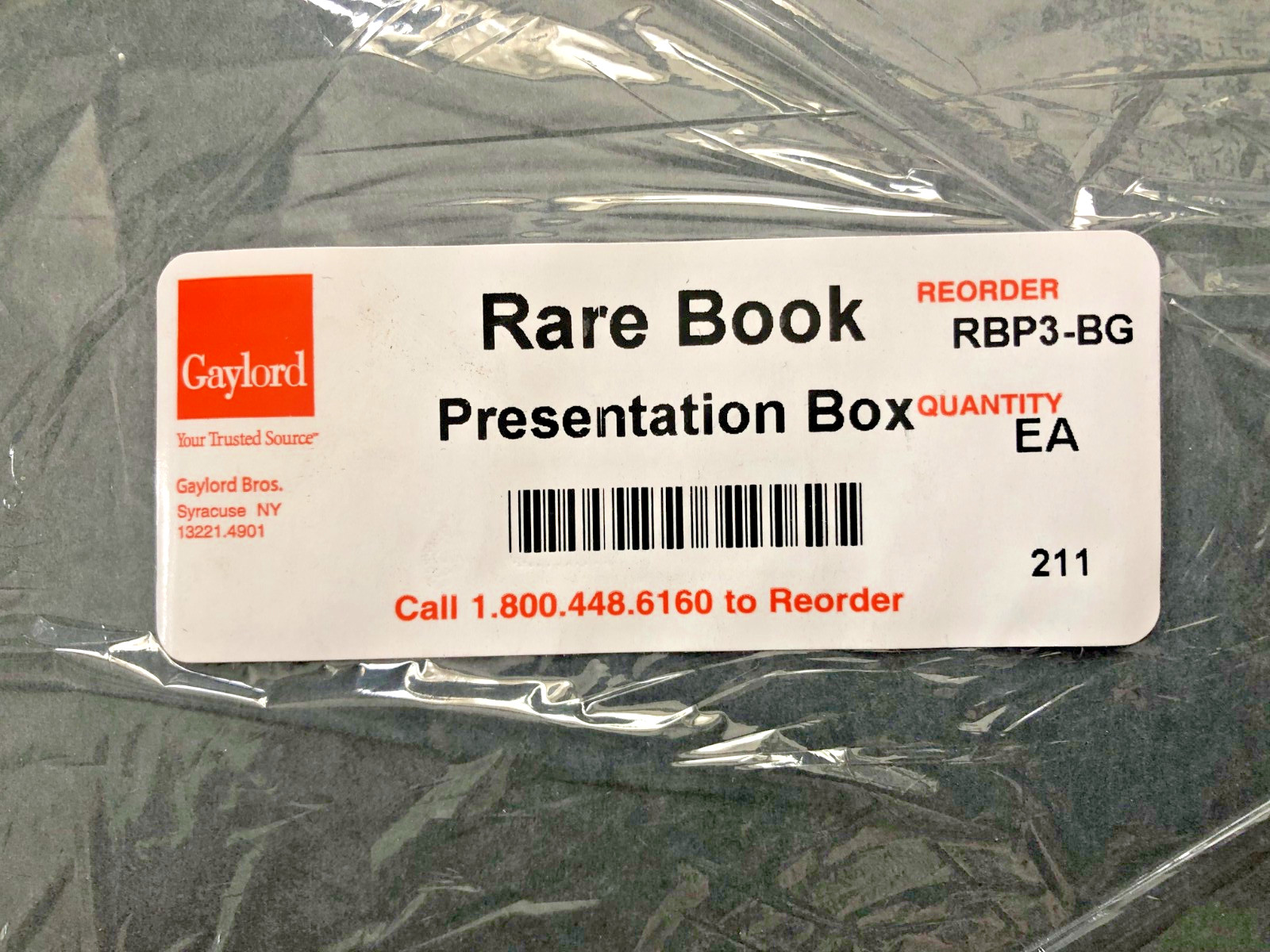 Gaylord Archival Book Preservation Box, NEW, SEALED (12.5x8x2 inches)
