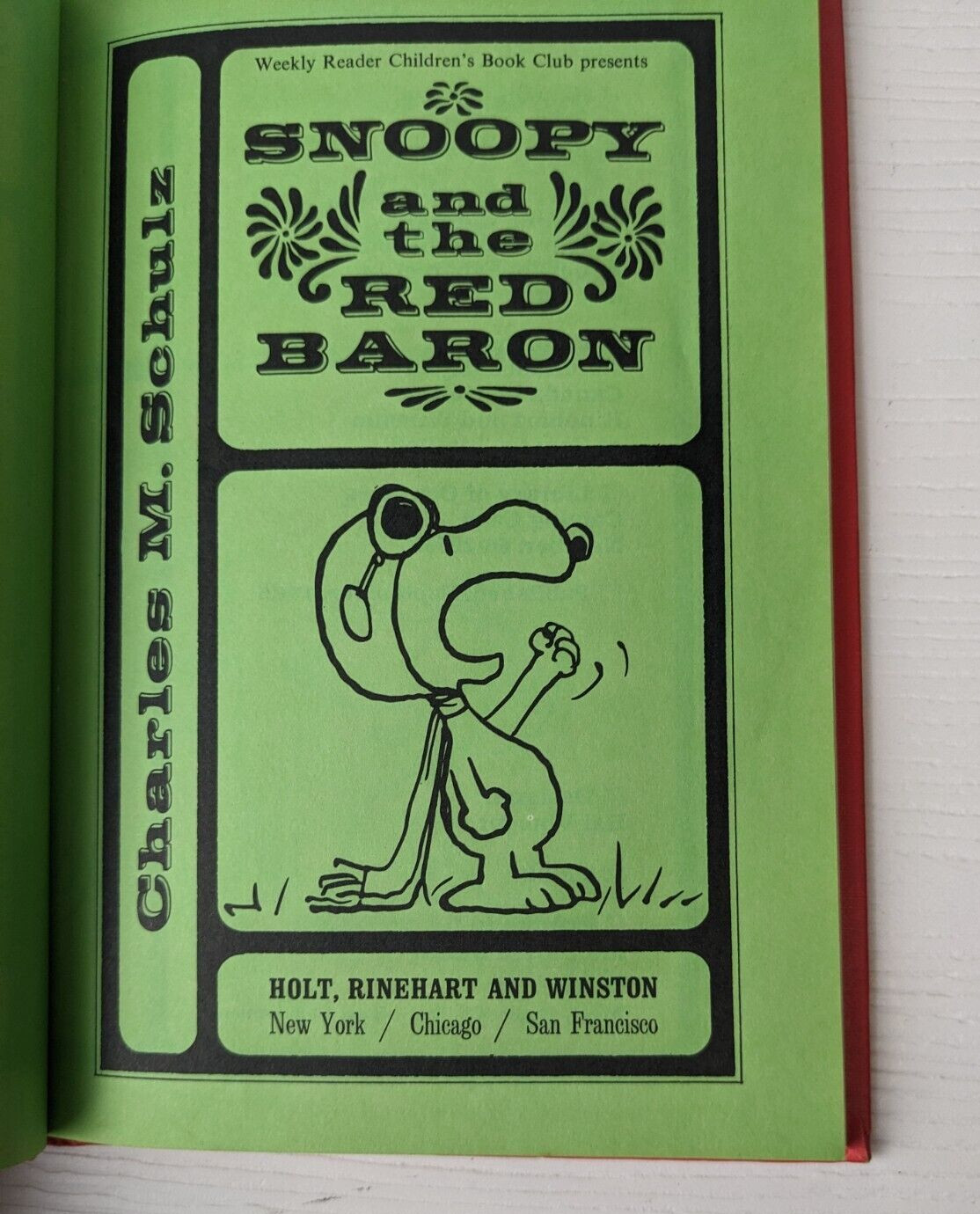 Vtg 1966 Children’s Hardcover Snoopy and the Red Baron Weekly Reader Book Club