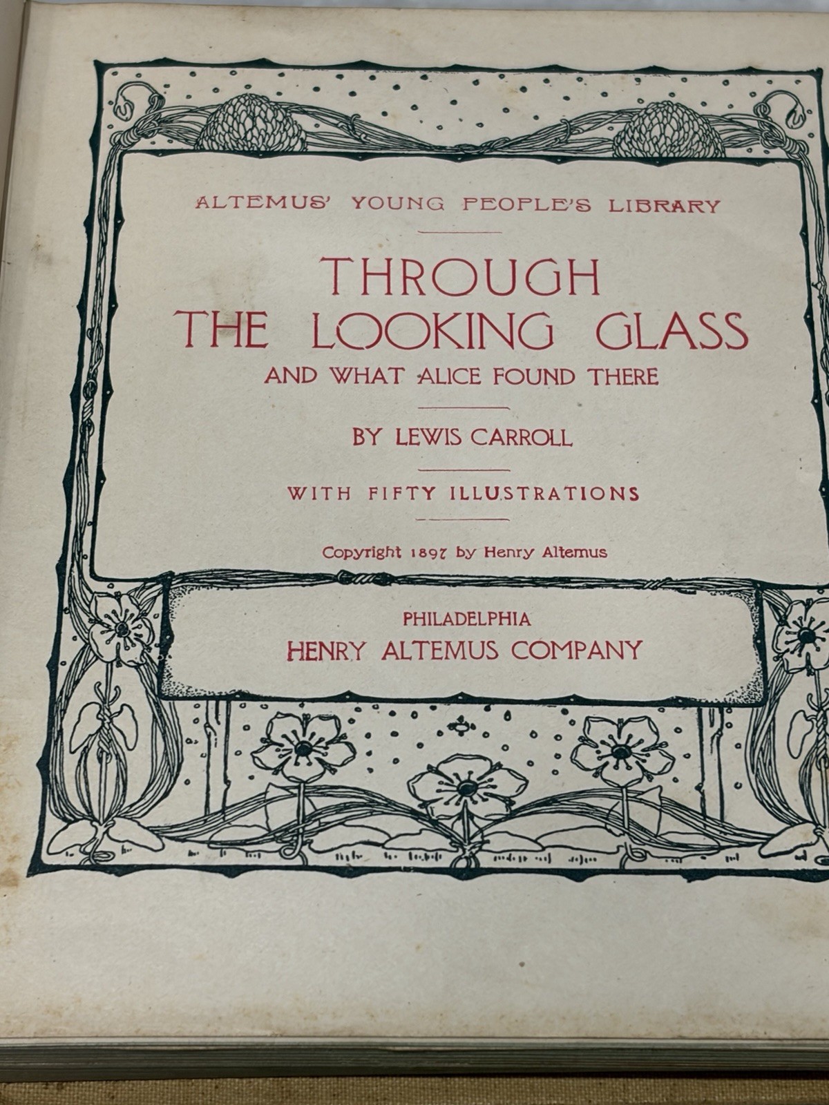 Through the Looking Glass Illustrated 1897 Antique Book Alice In Wonderland