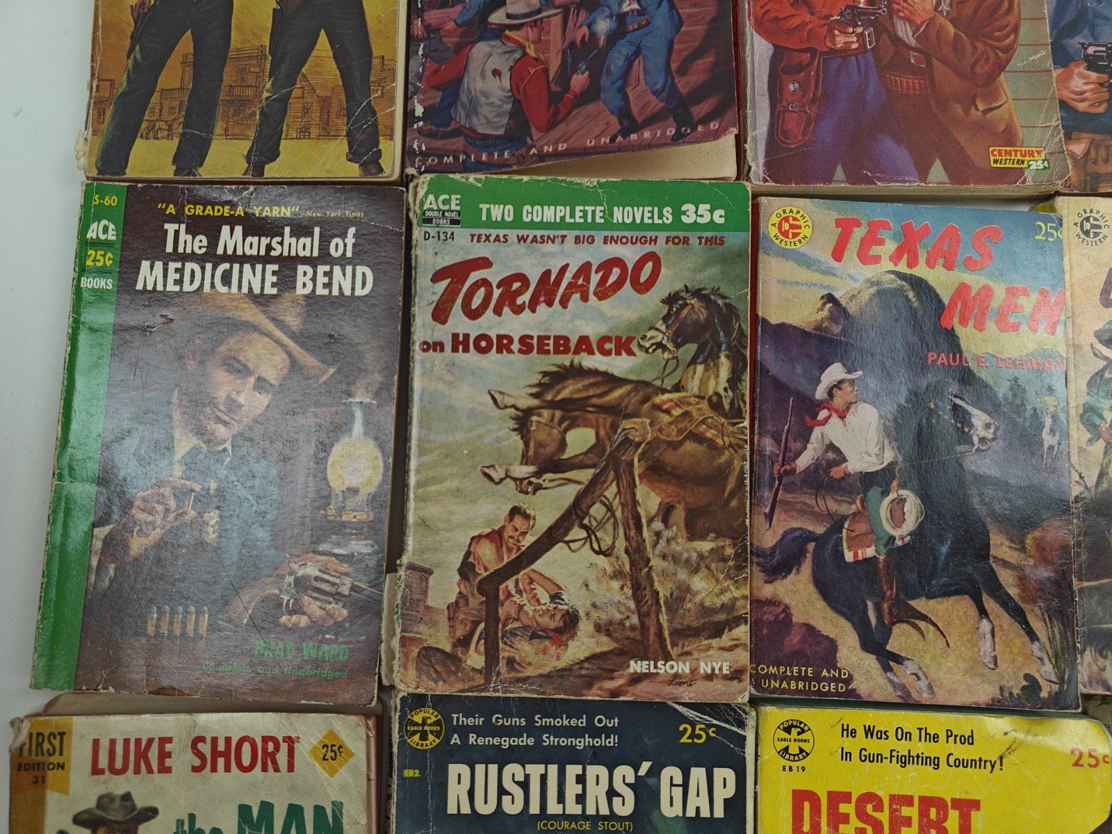 VTG Mixed Publisher Western Paperback Book Lot of 14 Wells, Ward, Short, Etc