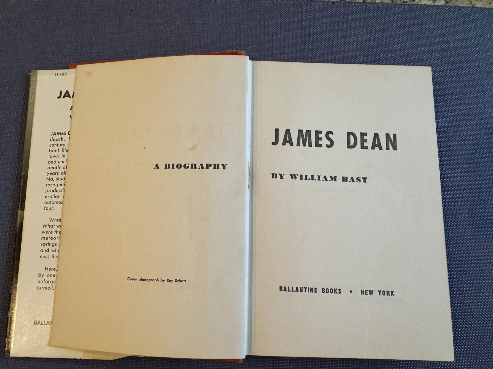 James Dean: A Biography by William Bast 1956 1st Edition Ballantine Books HC DJ
