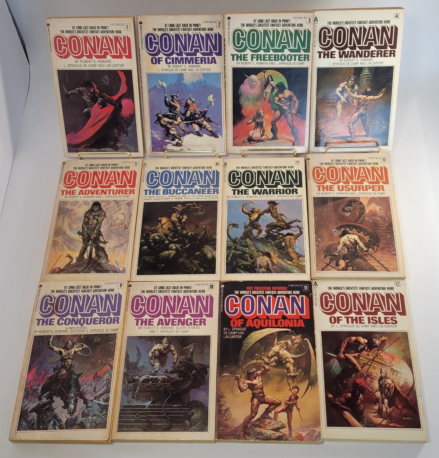 Conan Lot Robert E Howard #1-12 Complete Ace Vintage Fantasy Paperback