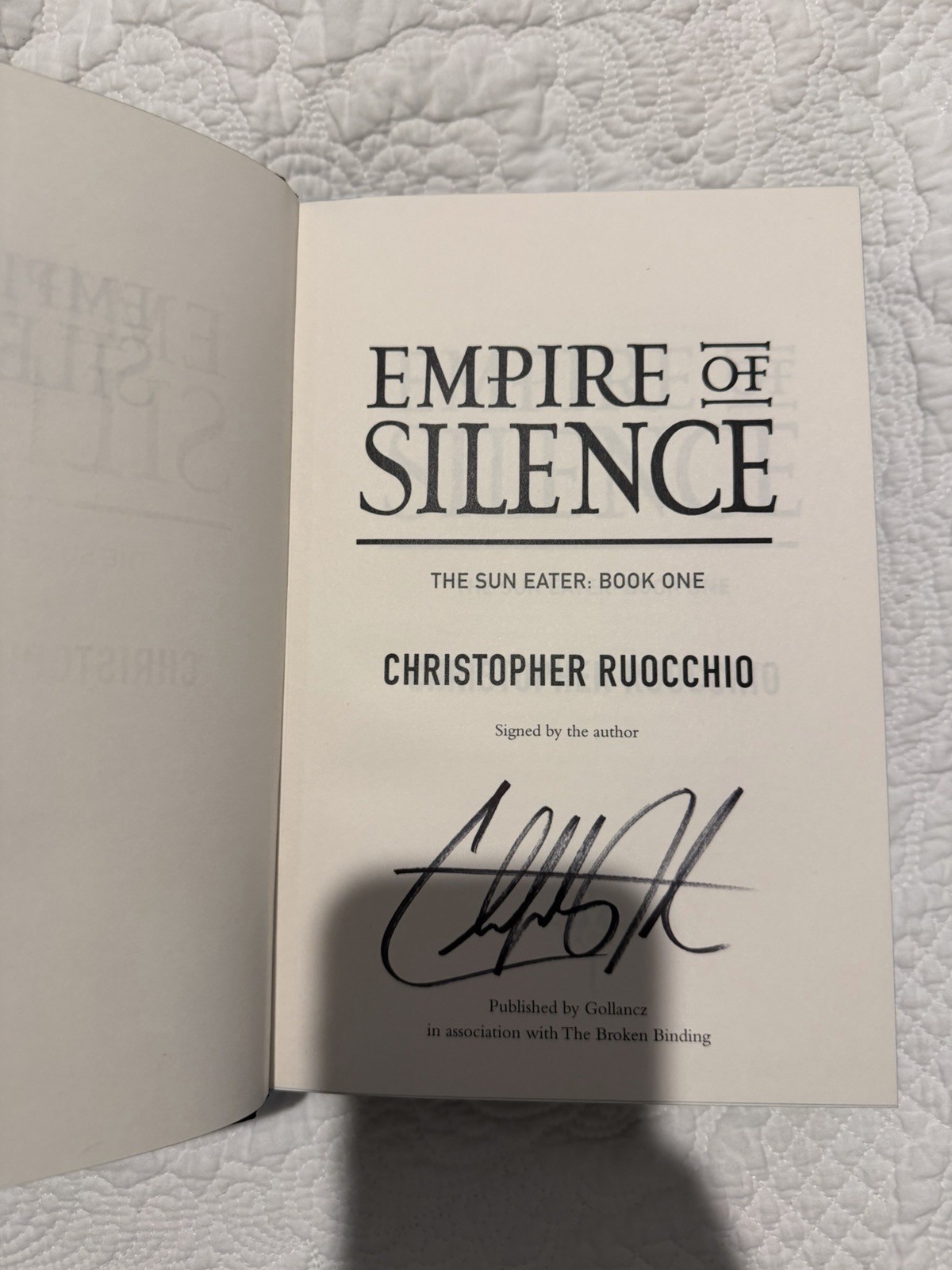 The Sun Eater 1-3 Christopher Ruocchio | SIGNED | Broken Binding