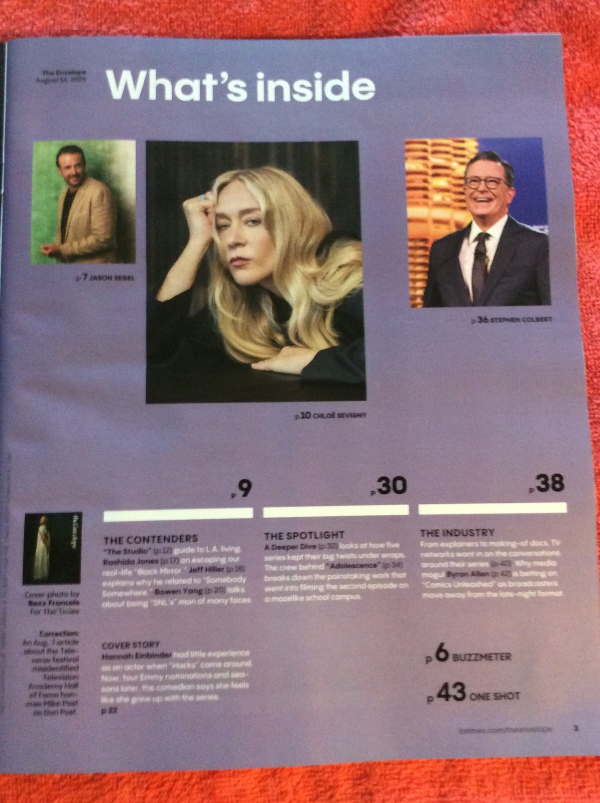 THE ENVELOPE AUGUST 14 2025 HANNAH EINBINDER JASON SEGEL SETH ROGEN BOWEN YANG