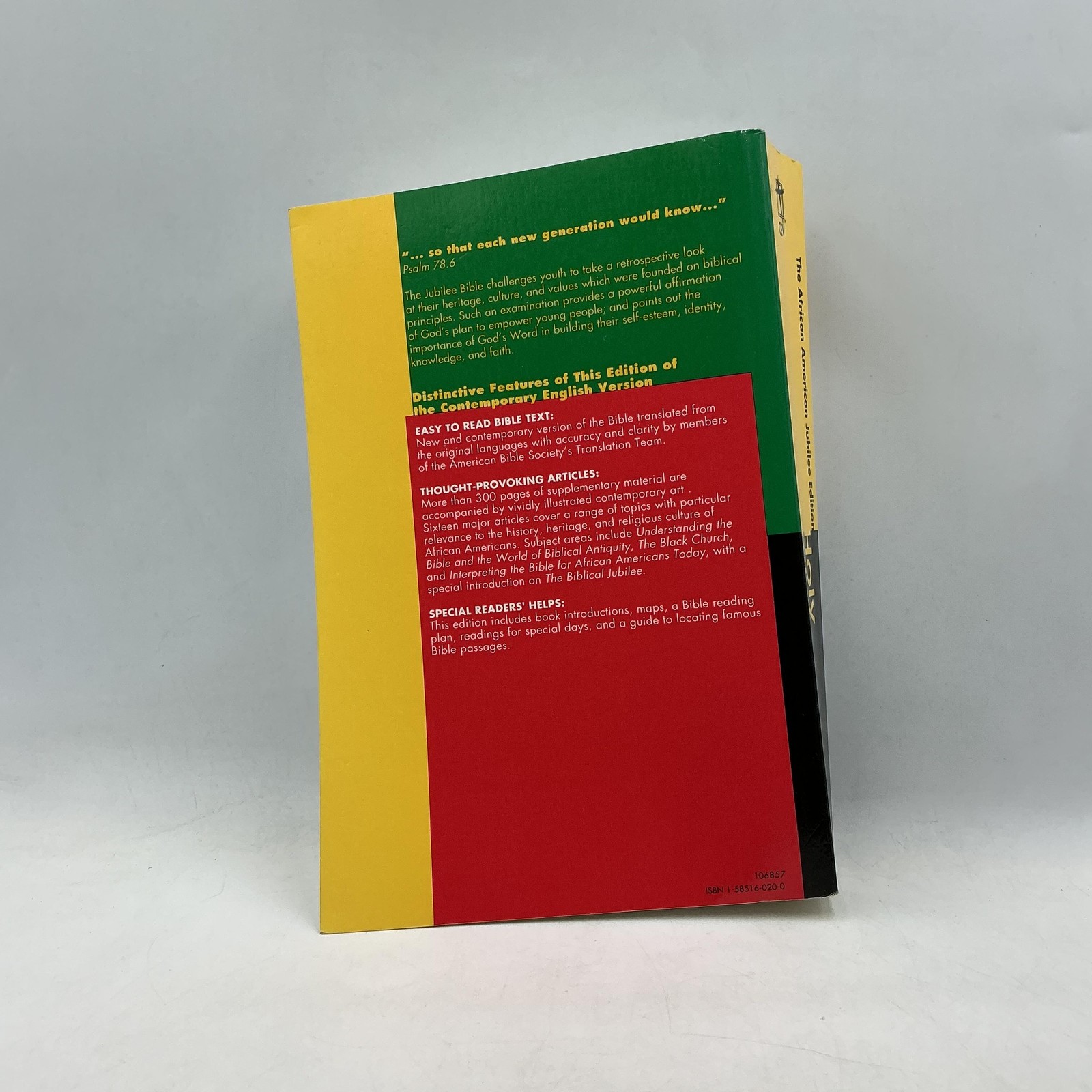 Holy Bible African American Jubilee Edition American Bible Society Green PB