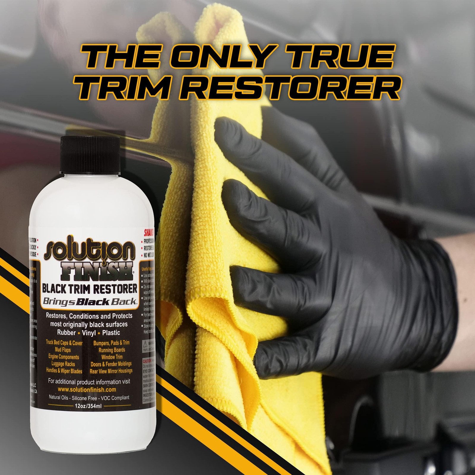 Trim Restorer Black 12 oz Instantly Revives Color Car and Truck Detailing