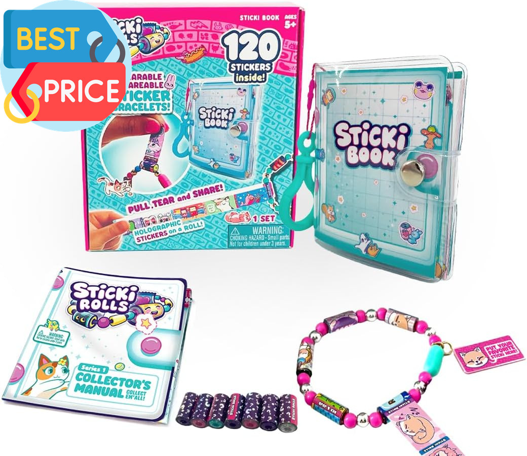 STICKI Rolls Sticki Book – Wearable & Shareable Sticker Bracelet + Collection St