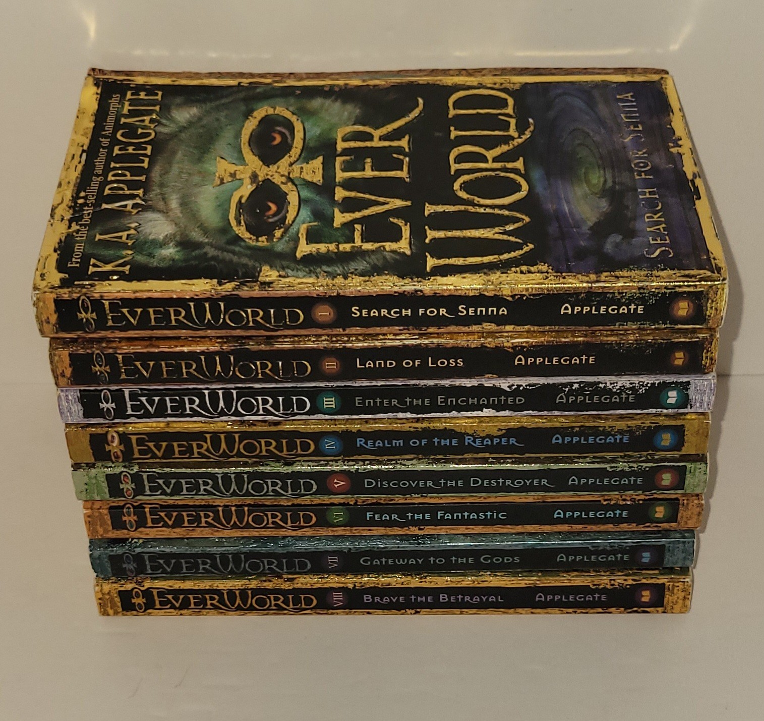 Everworld Books 1-8 Lot Complete Run YA Fantasy K.A. Applegate Vintage Paperback