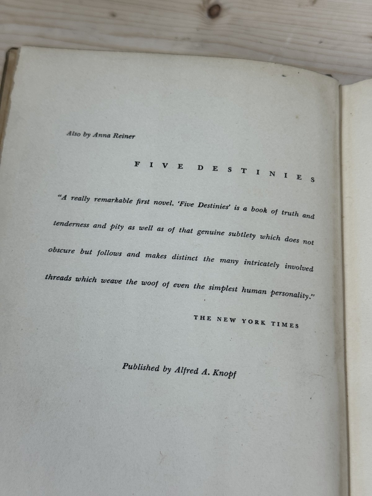 The Coward Heart by Anna Reiner 1941 First American Edition Alfred A. Knopf