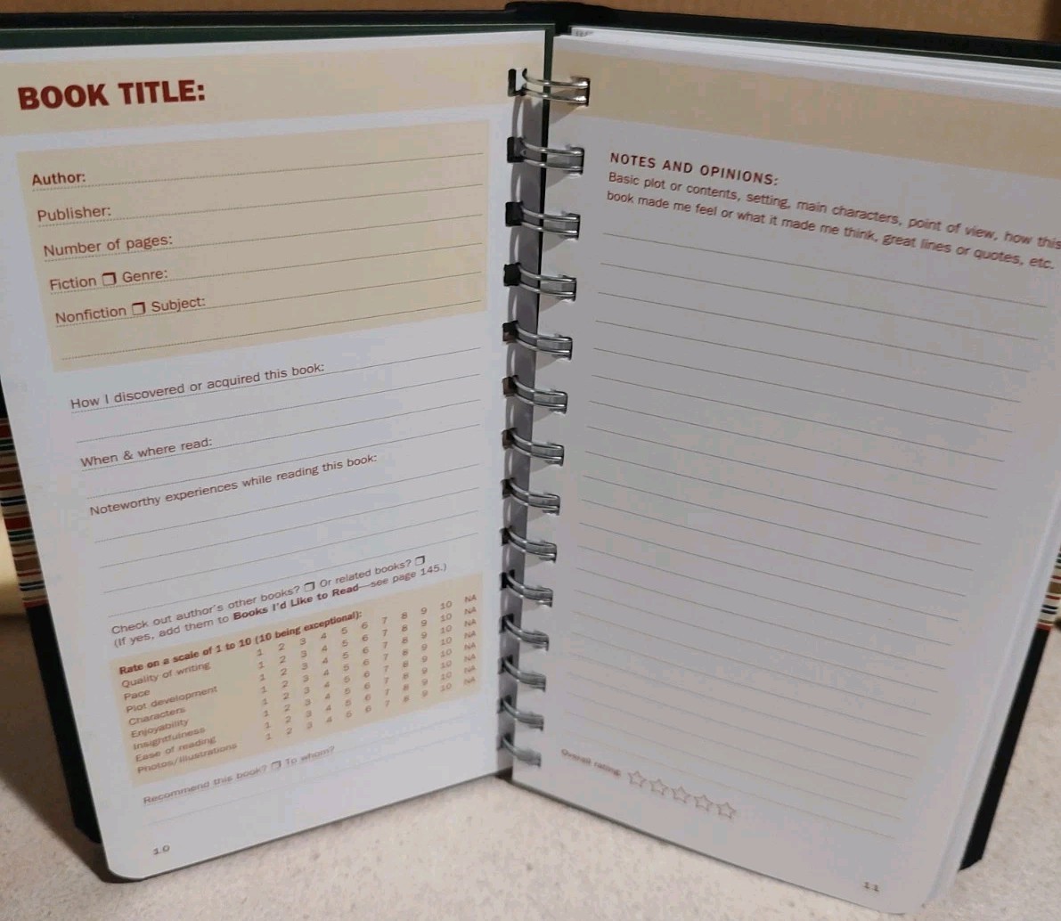 The Book Lover’s Journal My Personal Reading Record 216 Pages to Record Pauper