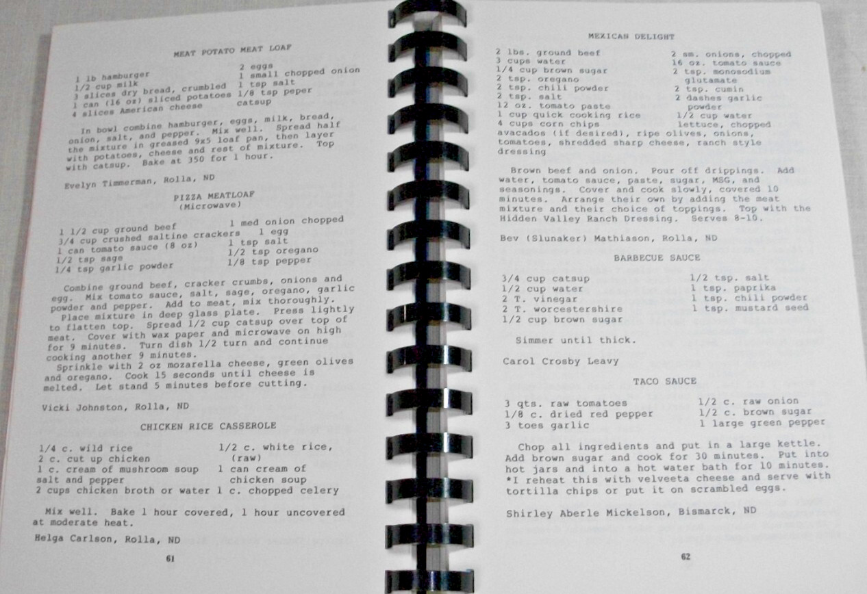 ROLLA ND CENTENNIAL COOKBOOK 1988 NORTH DAKOTA