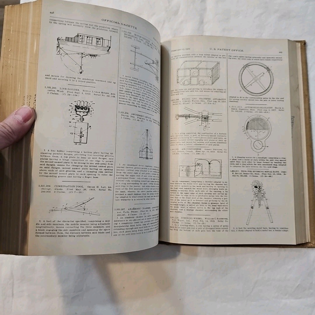 Antique Official Gazette of the United States Patent Office February 1920 Vo 271