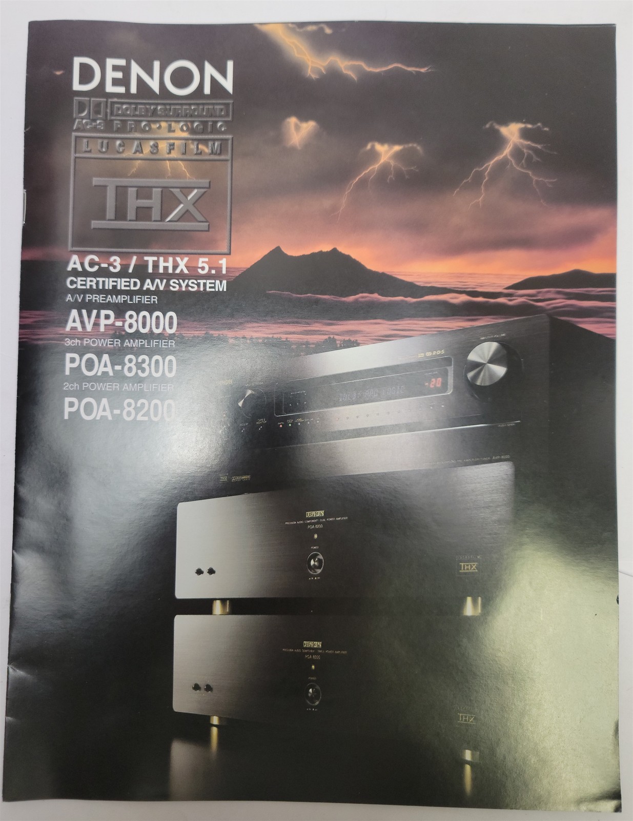 1990’s Denon Lucasfilm THX AVP-8000 / POA-8300 / POA-8200 Brochure & Specs