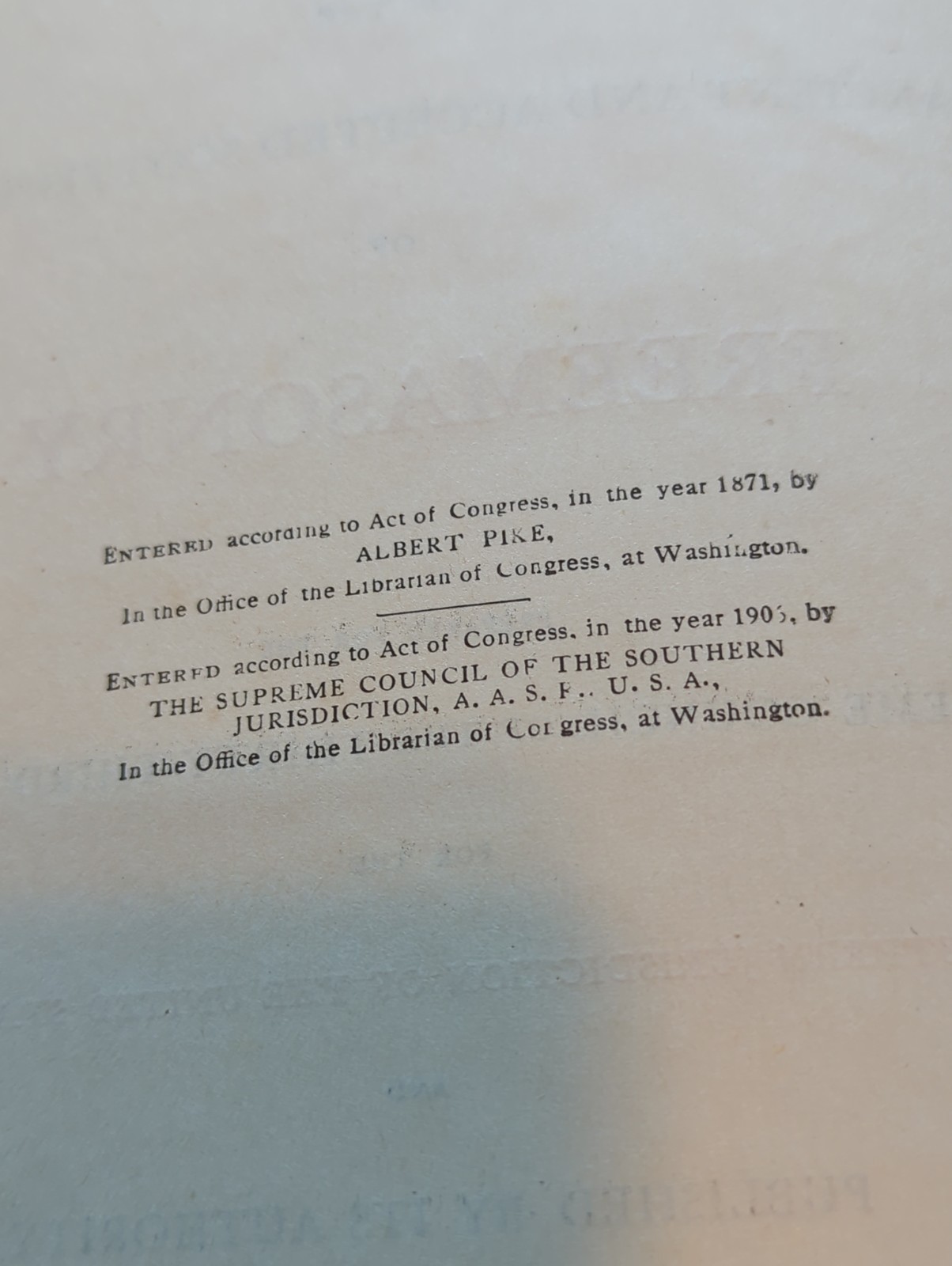 1919 Edition MORALS AND DOGMA By ALBERT PIKE With Purple Cover Very Good Cond.