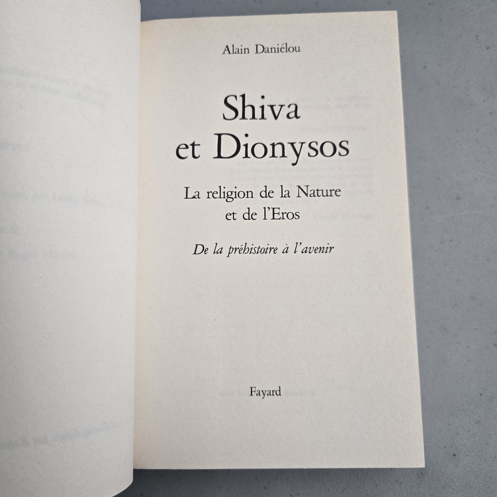 Livre Shiva et Dyonisos de Alain Daniélou 1979 Vtg Paperback