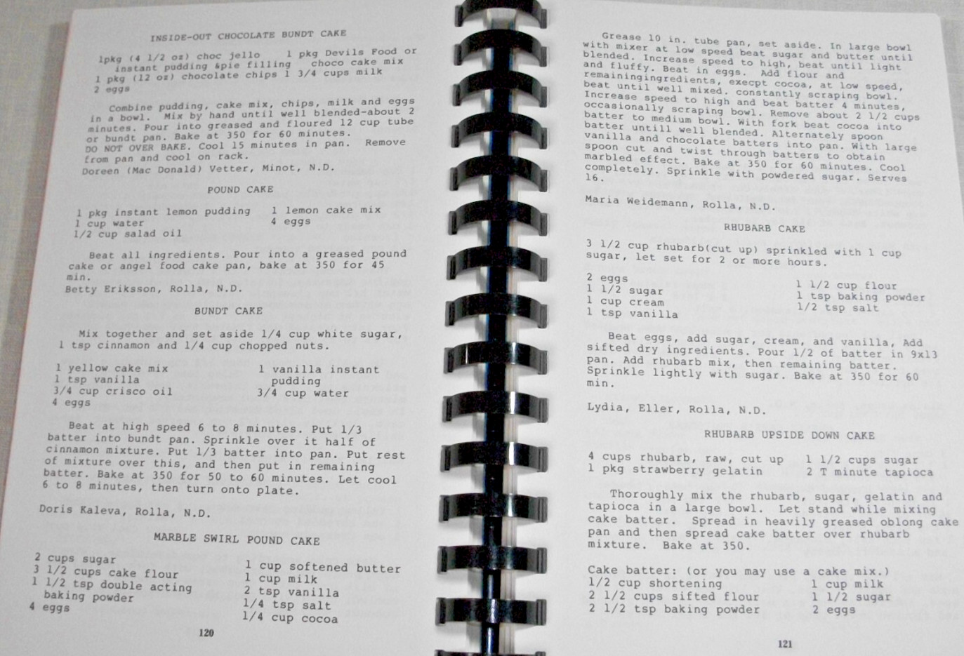 ROLLA ND CENTENNIAL COOKBOOK 1988 NORTH DAKOTA