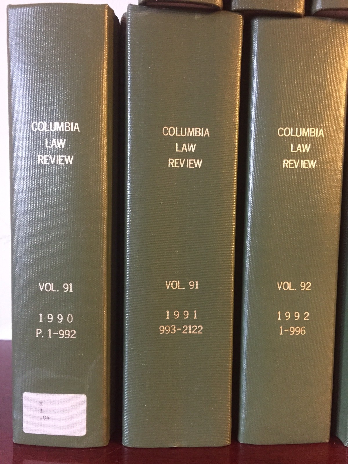 Lot 12 COLUMBIA LAW REVIEW vol 91-95 Years 1990-1995