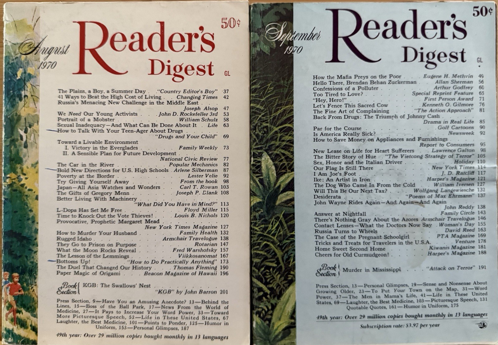 1970 August September READER’S DIGEST MAGAZINE Vintage Retro Timeless Shorts