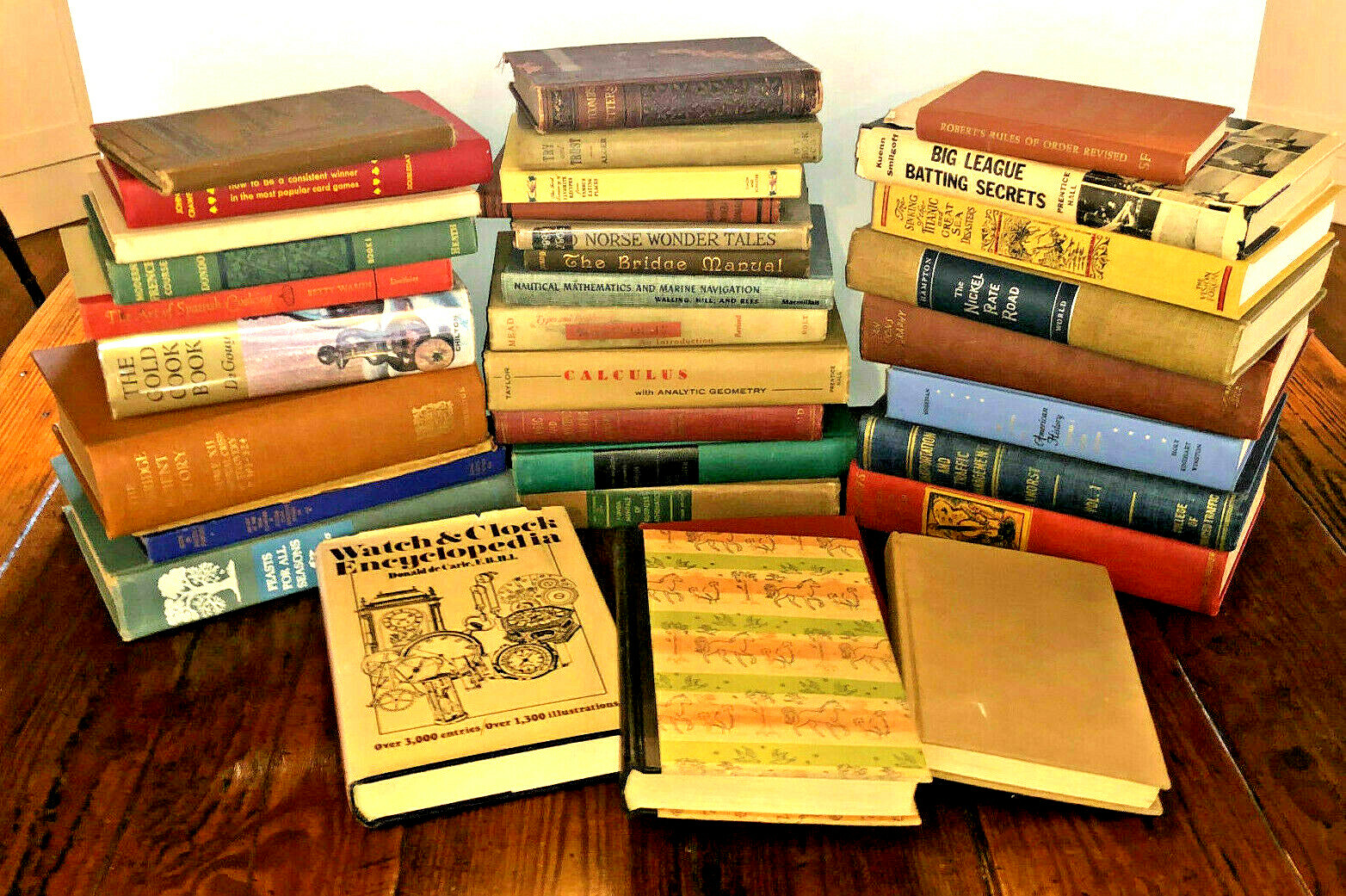 Lot of 10 Vintage Antique Rare Old Decor Hardcover Books – Mixed Color – Random
