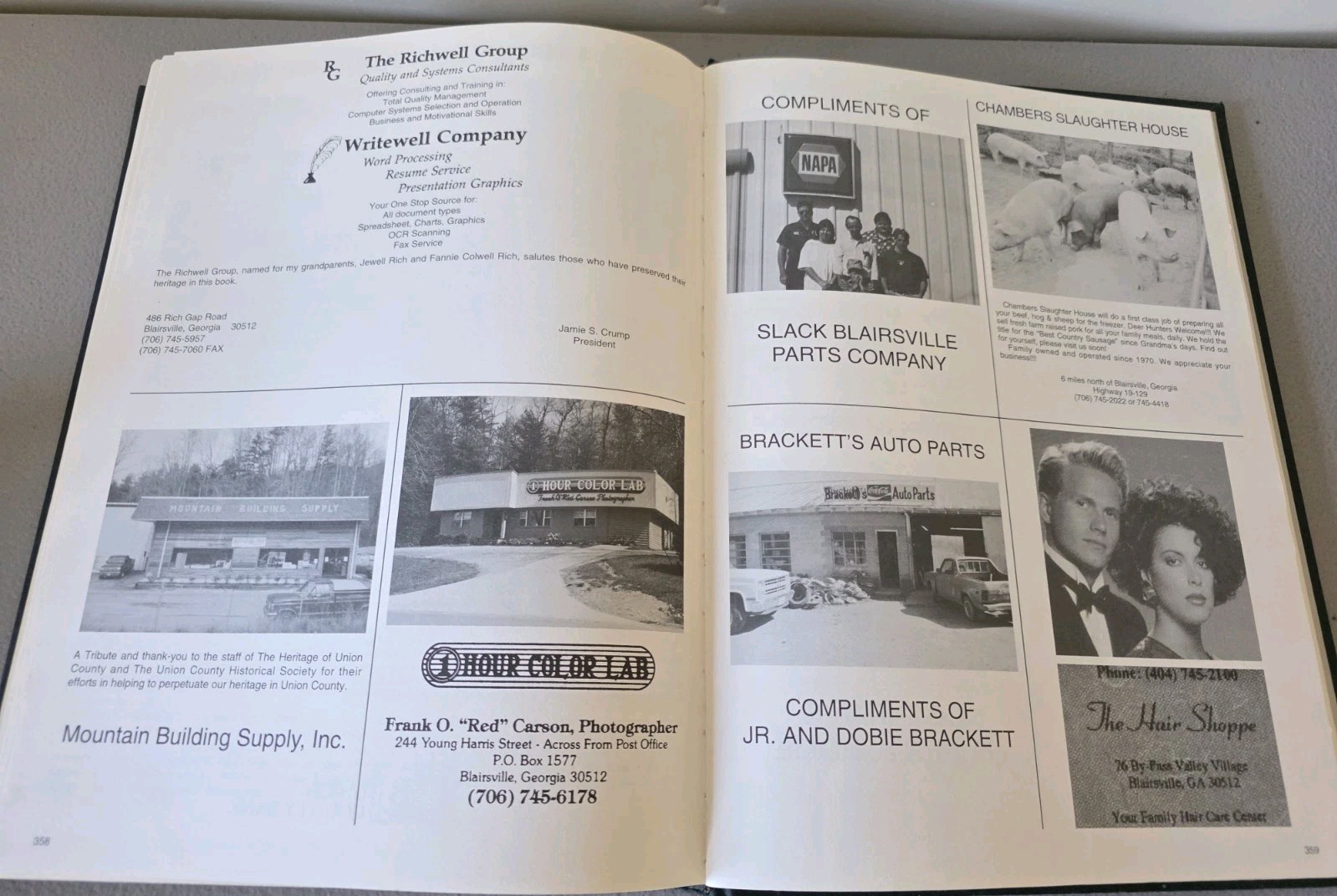The Heritage of Union County, Georgia – Volume 1 Hardcover 1832-1994 (371 Pages)