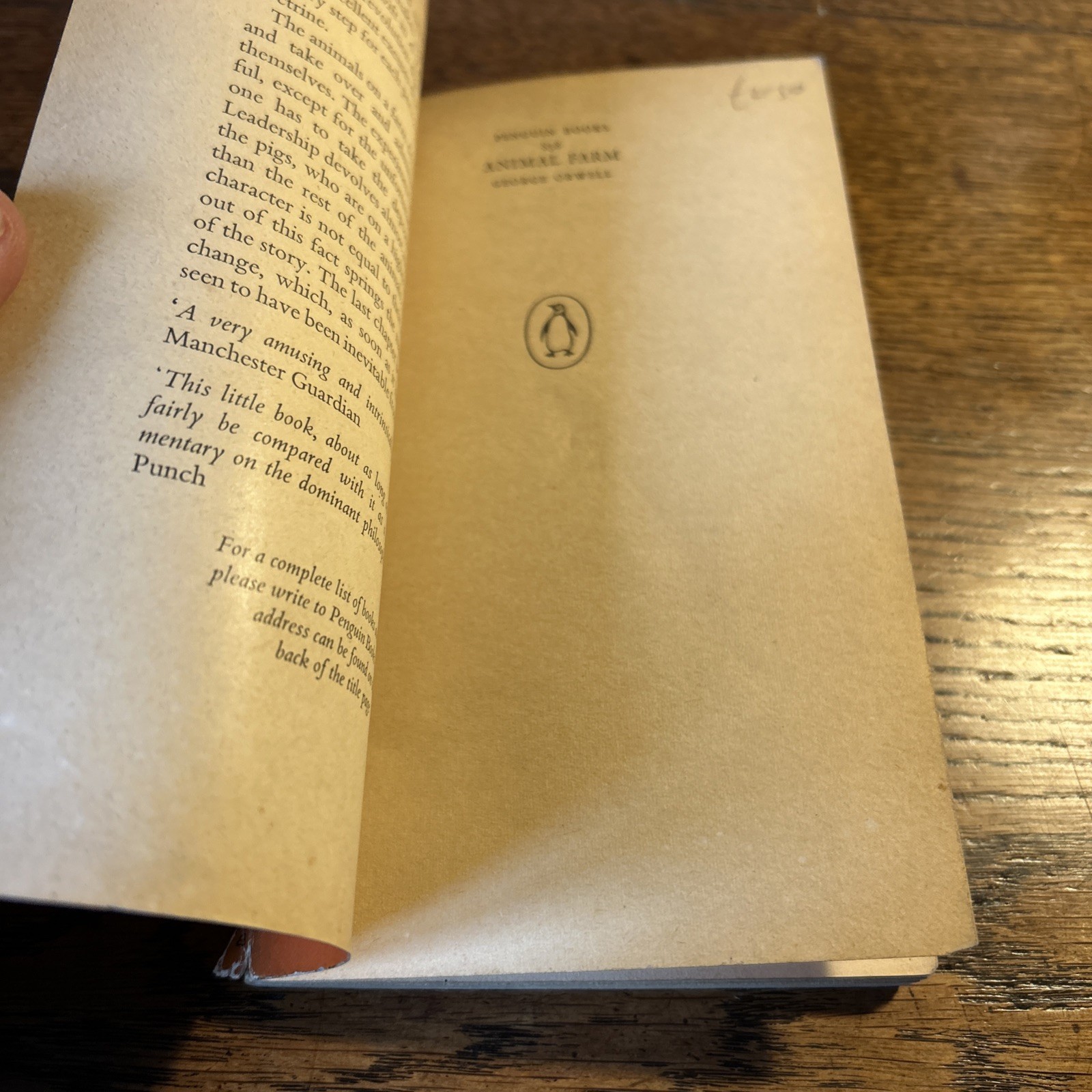 ANIMAL FARM George Orwell – Penguin Paperback No 838 1955