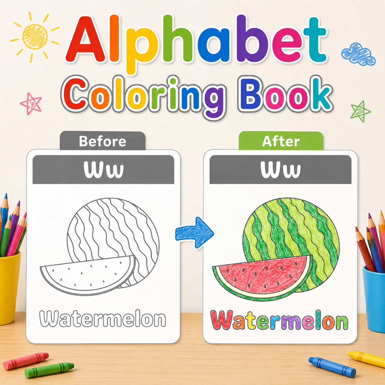 DIGITAL CONTENT- 2026 Merrick Alphabet 26 Page Activity Book – PRINTABLE