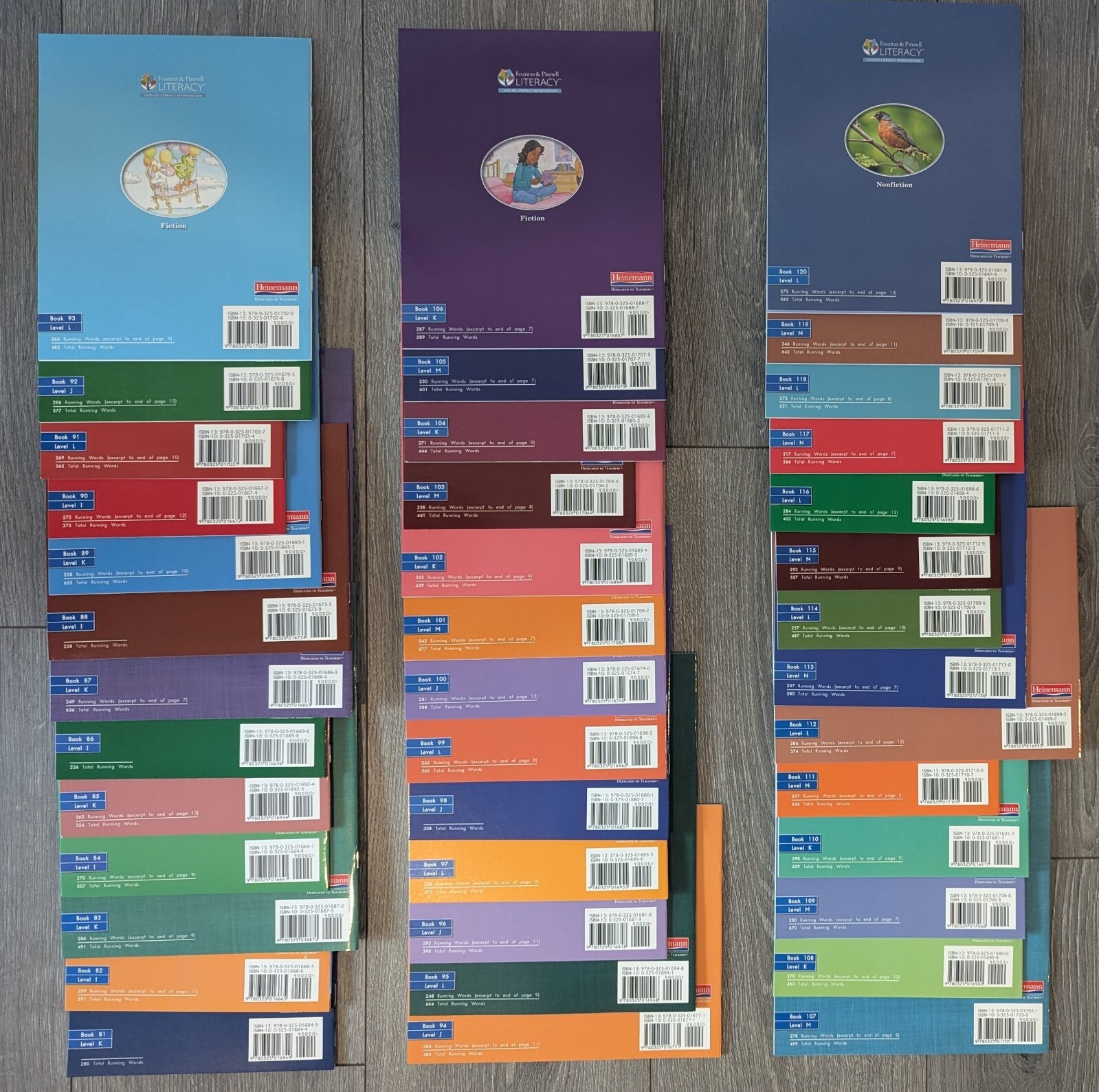 Fountas & Pinnell LLI BLUE SYSTEM Complete Set 1-120 Color Readers Level B-N NEW
