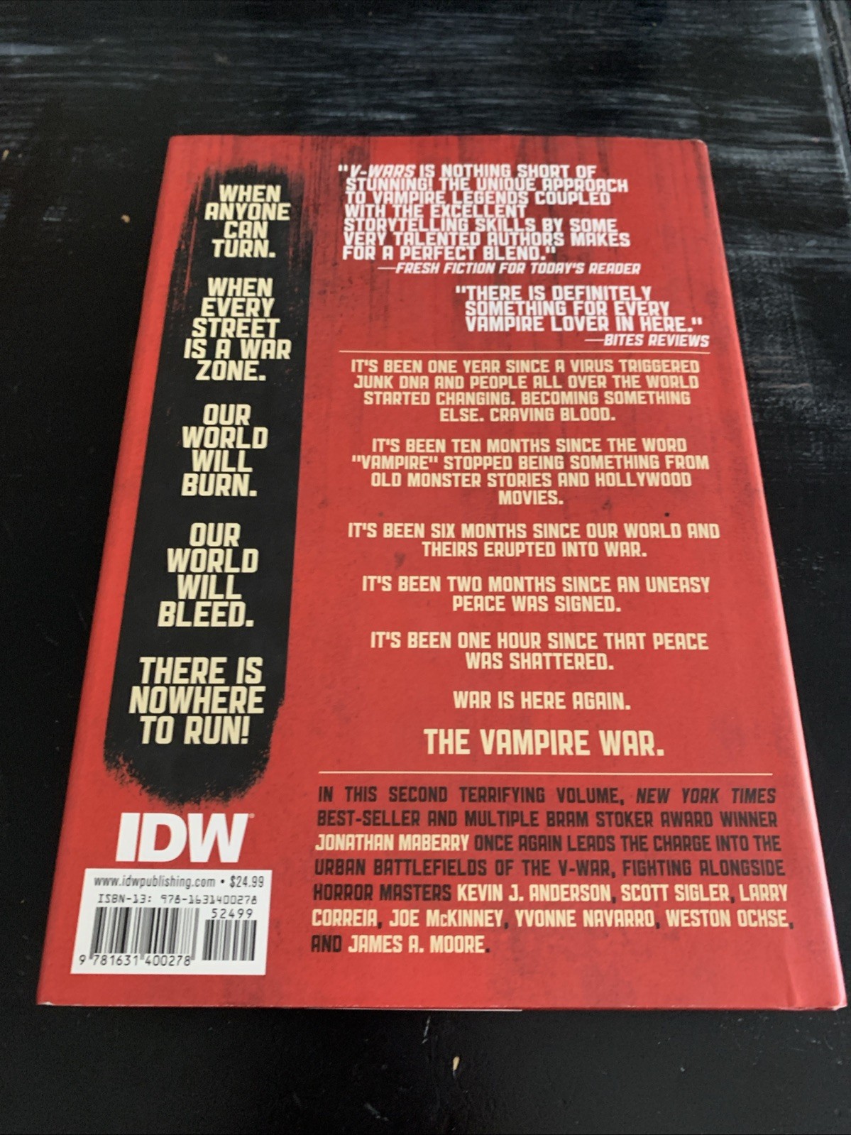 V-Wars: Blood and Fire by Kevin J. Anderson/jonathan Maberry Signed 1st Edition