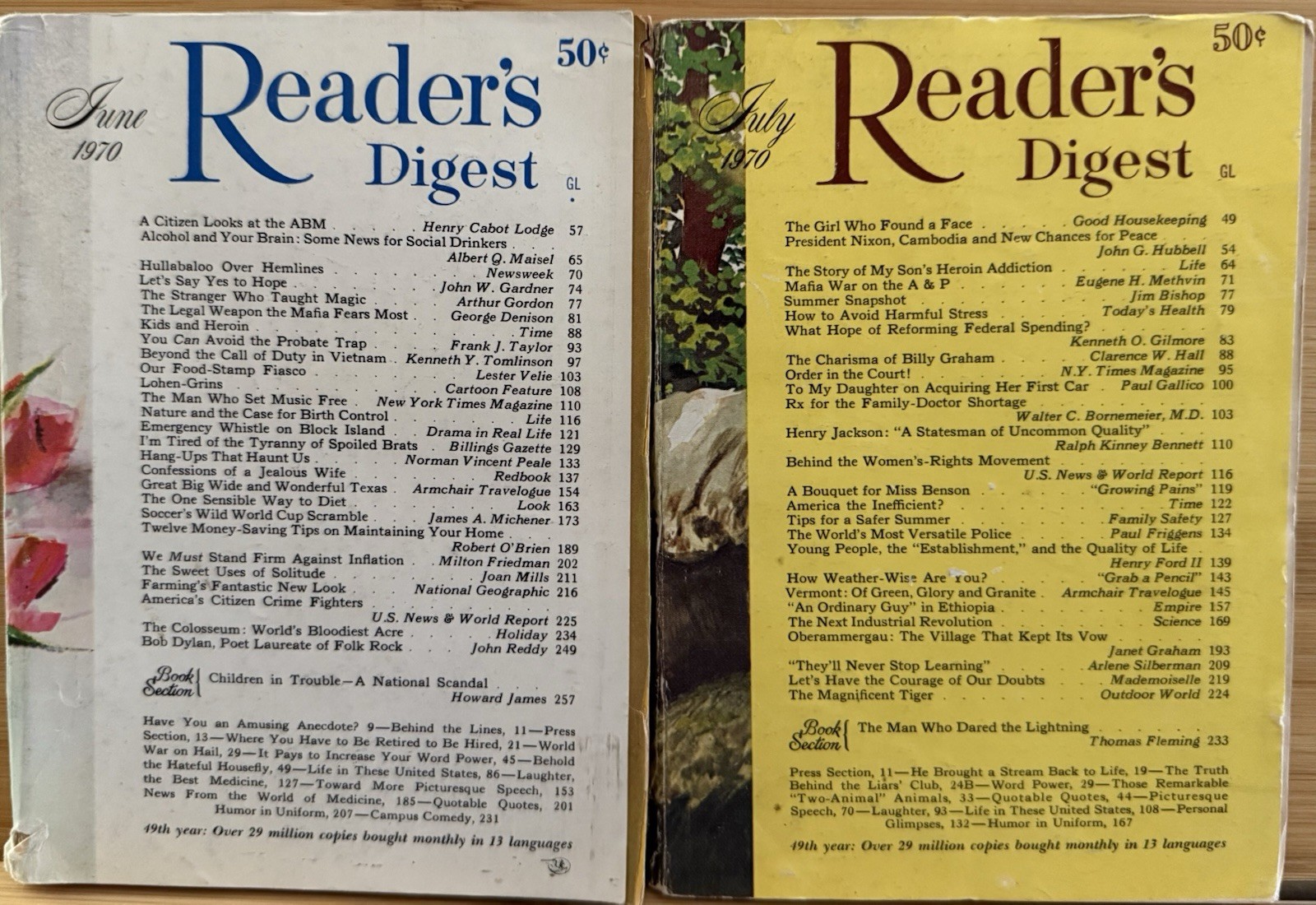 1970 June July READER’S DIGEST MAGAZINE Vintage Retro Timeless Short Stories