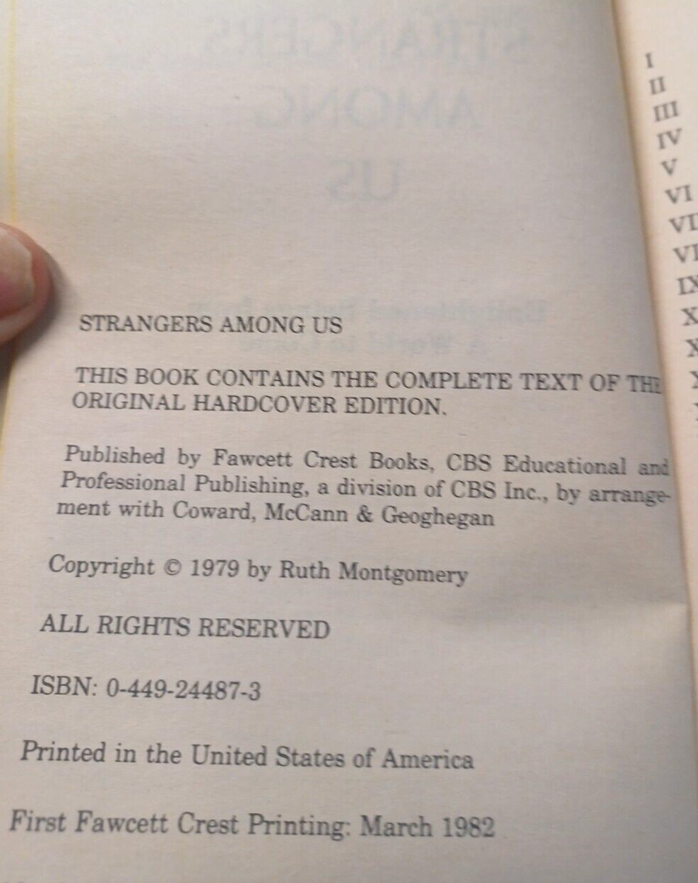 Strangers Among Us Ruth Montgomery 1982 Walk-in Reincarnation NEW AGE