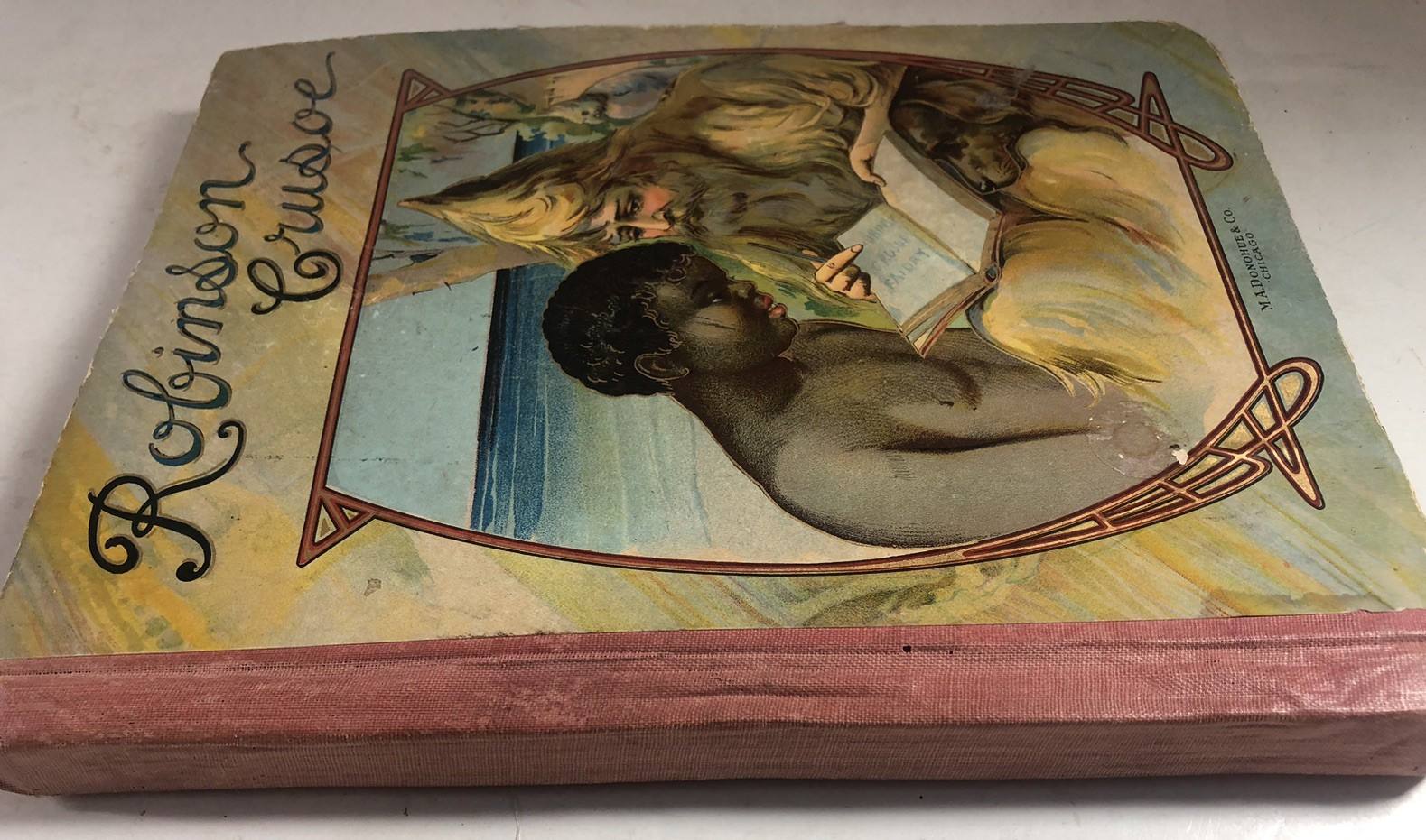 Robinson Crusoe Vintage Primitive Hard Cover Classic Book 1909 Daniel Defoe