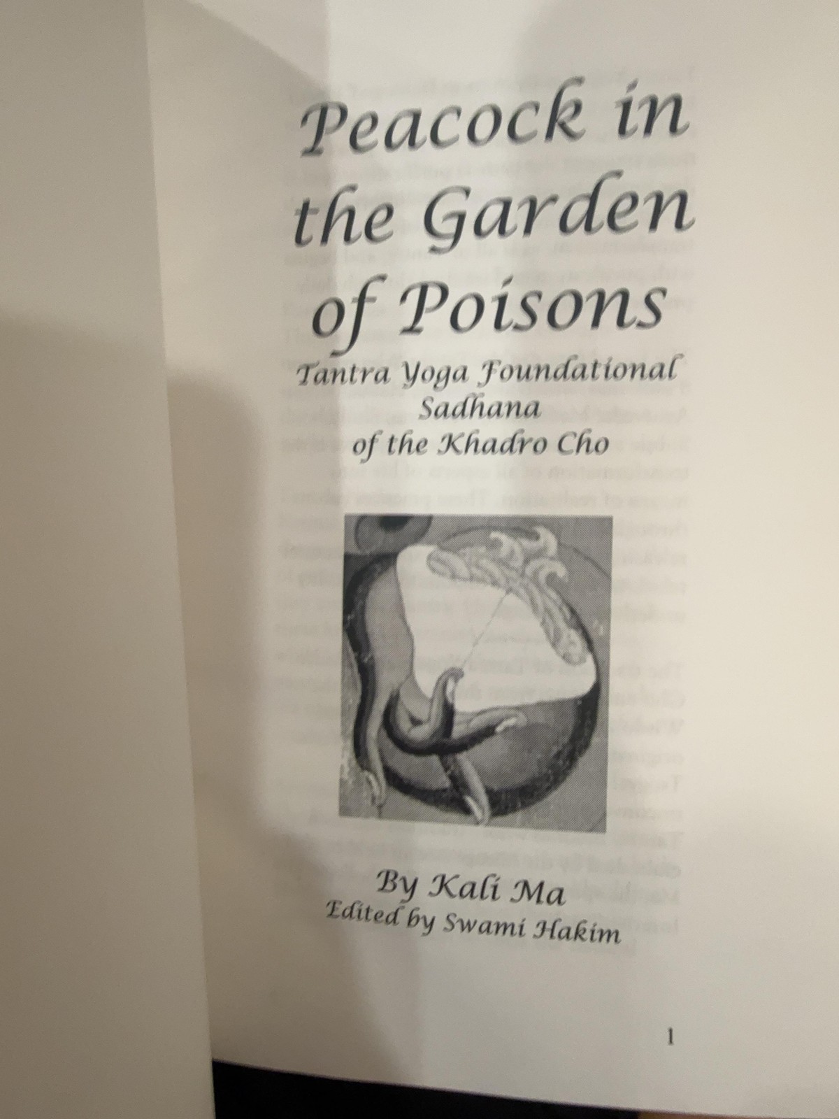 Peacock In The Garden Of Poisons Kali Ma Hakim Tantra Yoga Int Trade PB Blue