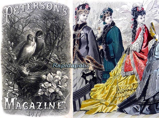 Leather Bound PETERSON’s MAGAZINE 1876 & 1877 ~ 900+ heavily illustrated pages