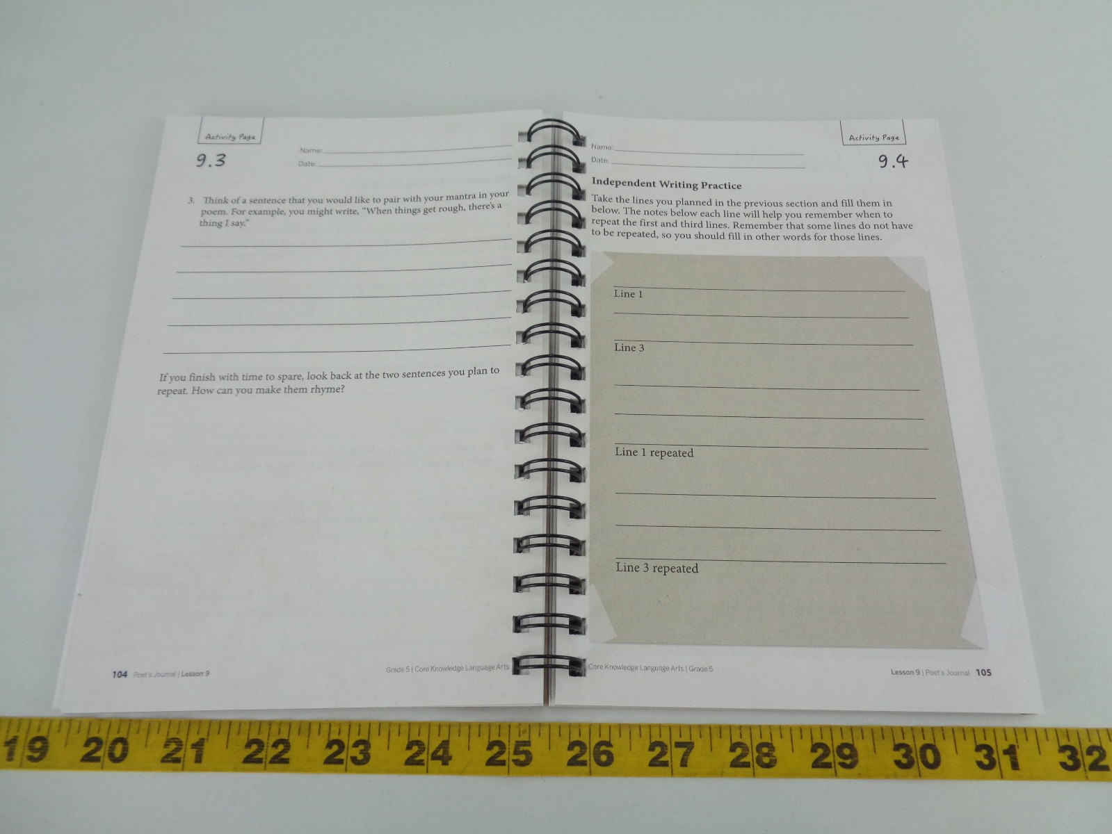 New Amplify Core Knowledge Language Arts Poet’s Journal Grade 5 Unit 3 Book