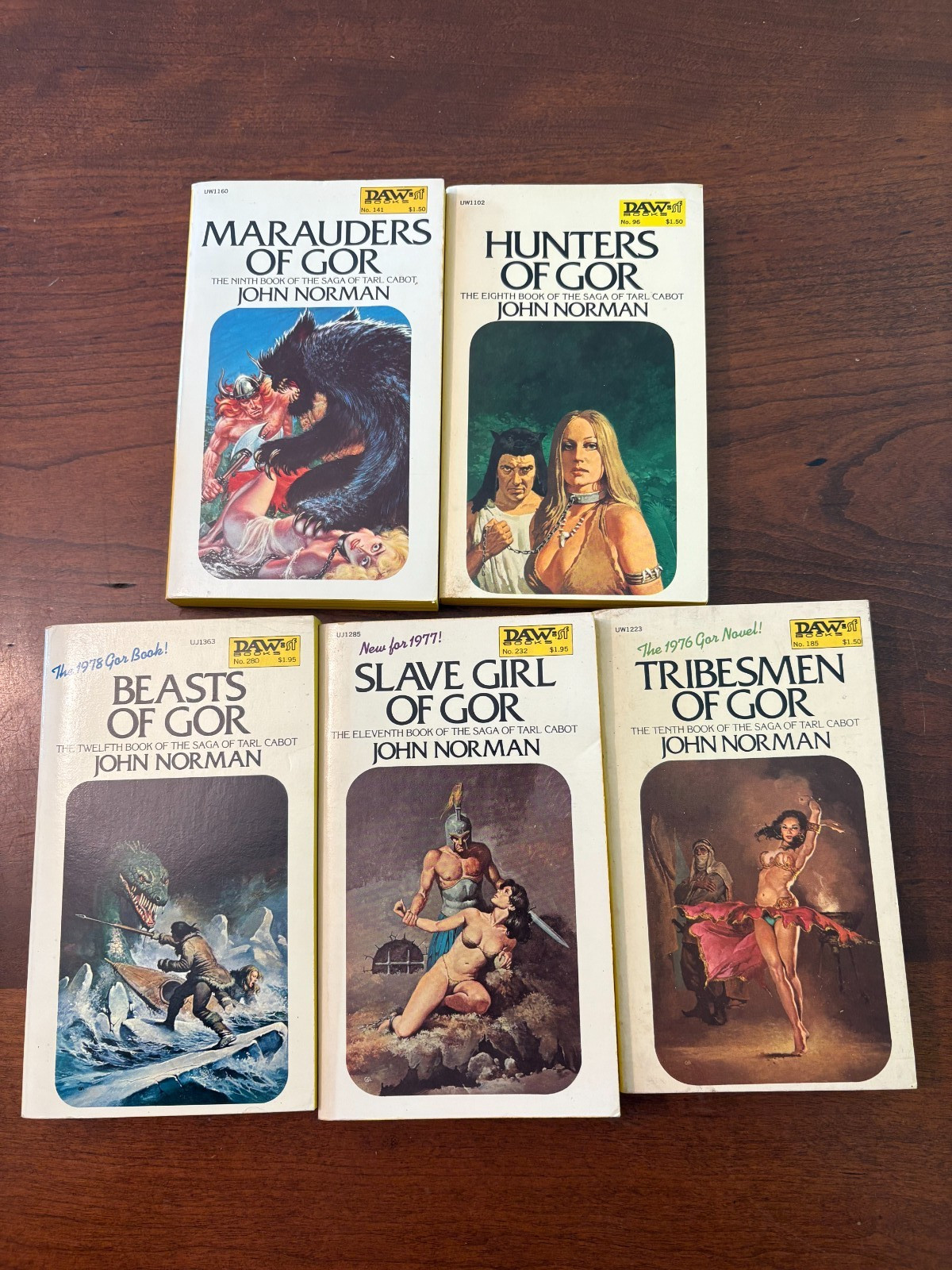 5 John Norman Gor Books, 1970’s, DAW publishing, 1st’s? Very Nice Cond Vols 8-12