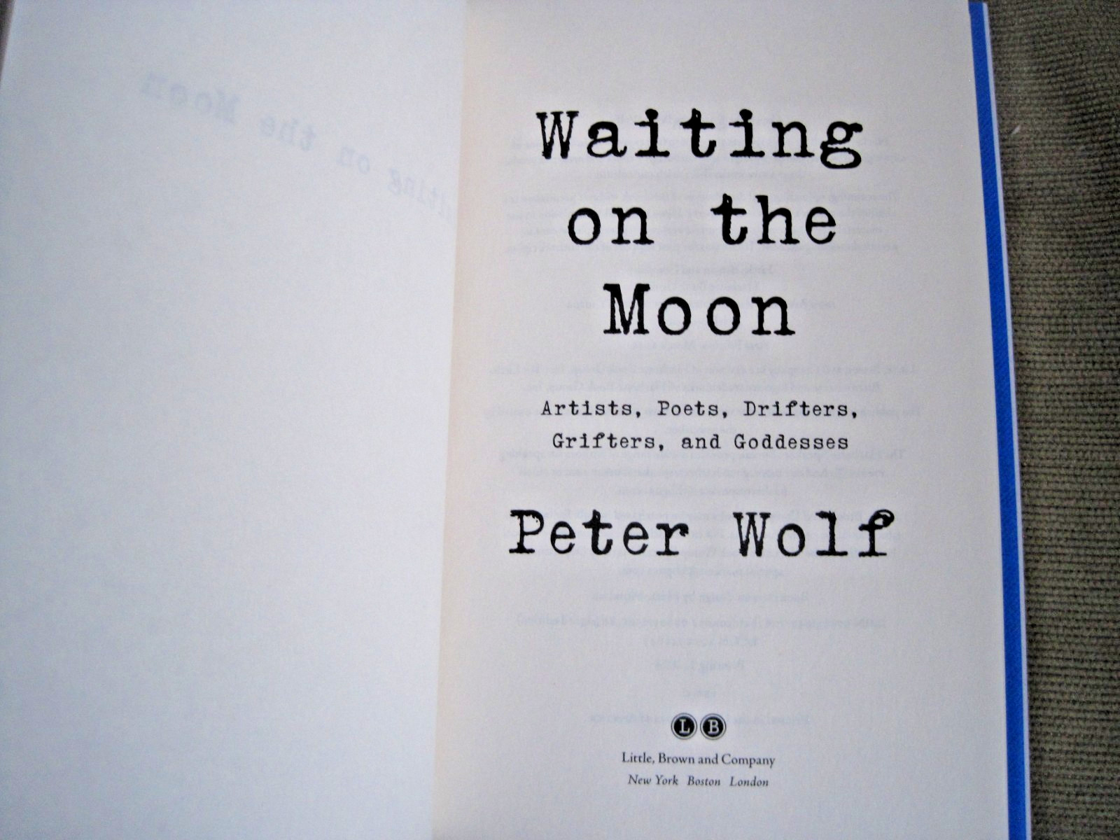 PETER WOLF SIGNED – WAITING ON THE MOON – Limited First Edition – J. GEILS BAND