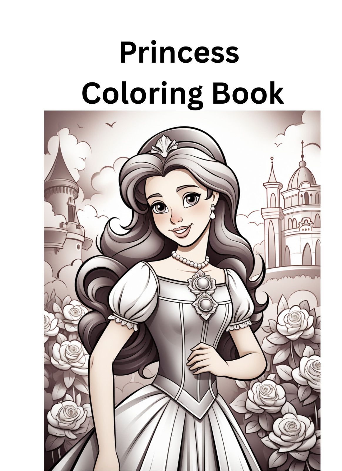 Princess Coloring BookEasy & Relaxing Designs for Adults, Teens, Beginners